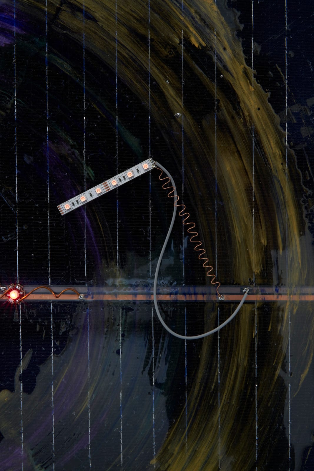 Haroon Mirza, Entangled and Separated (Solar Powered LED Circuit Composition 44), 2021