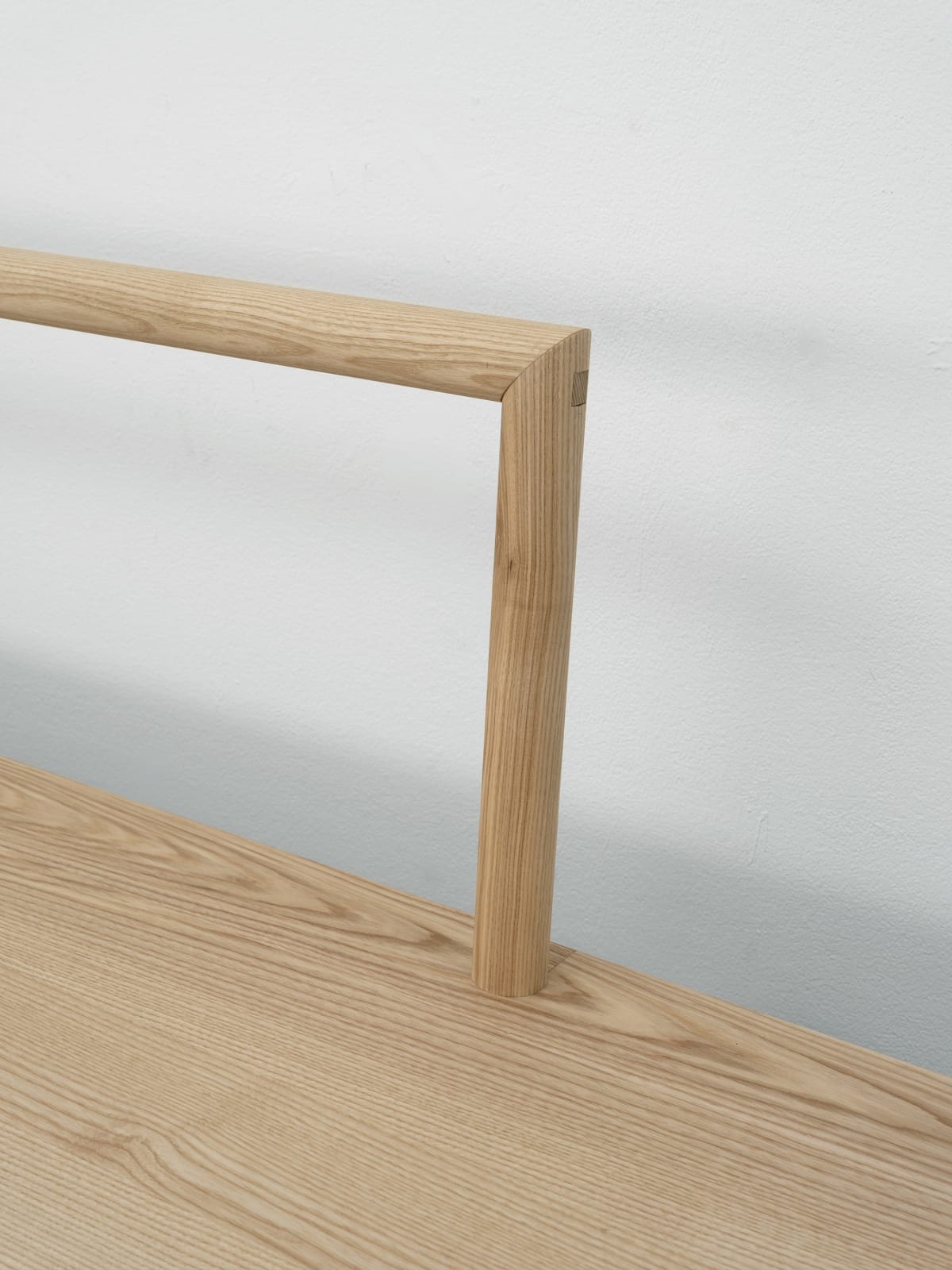 bench made of ash wood Rindon Johnson Clattering, 2021 Stained glass work (3 panels) and ash wood bench Glass work: 360 x 158 cm 141 3/4 x 62 1/4 inches Bench: 200 x 49 x 80 cm 78 3/4 x 19 1/4 x 31 1/2 inches