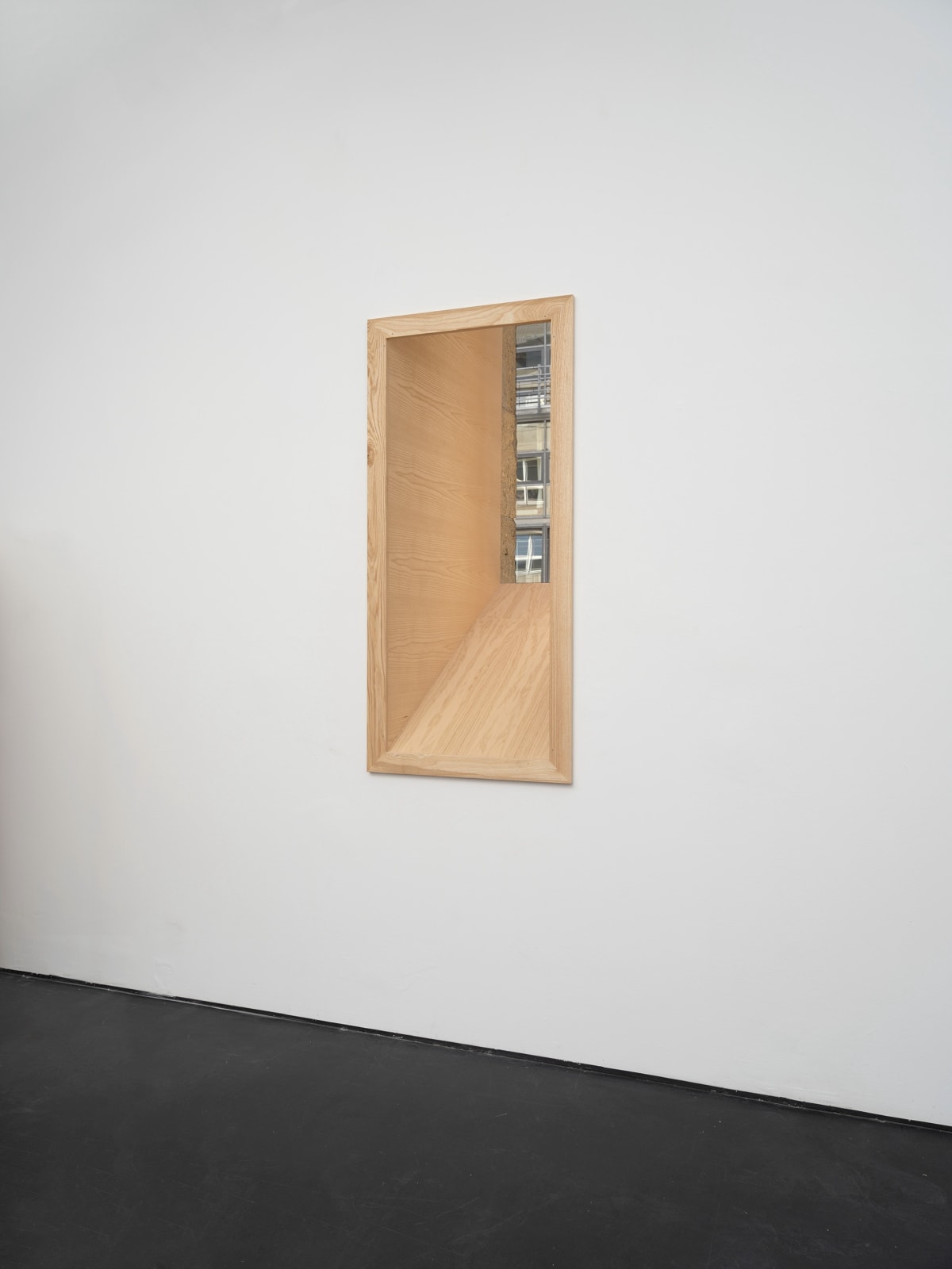 Parallelogram ash-coloured wooden window frame on white wall and view of grey building across. Rindon Johnson Examples: laughter in the morning and tears in the afternoon. A dreadful boar.—His burning, bloodshot eyes seemed coals of living fire, and his roughneck was knotted with stiff muscles, and thick-set with bristles like sharp spikes. A seething froth dripped on his shoulders, and his tusks were like the spoils. Discordant roars reverberated from his hideous jaws; and lightning—belched forth from his horrid throat— scorched the green fields. If the wind blows, I can’t control that. I did not expect you. So was it just your husband who went fishing. Of course it was just him. Fundament. The trash clouds moved over the town. Progress. Hundreds of thousands. You don’t see it? It is said that in their country gold is carried down by the mountain torrents, and that the barbarians obtain it by means of perforated troughs and fleecy skins. It represents royal power. It represents the flayed skin of Krios, companion of Phrixus. It represents a book on alchemy. It represents a technique of writing in gold on parchment.. It represents a form of placer mining practiced in Georgia, for example. It represents the forgiveness of the Gods. It represents a rain cloud. It represents a land of golden grain. It represents the spring-hero. It represents the sea reflecting the sun. It represents the gilded prow of Phrixus' ship. It represents a breed of sheep in ancient. It represents the riches imported from the East. It represents the wealth or technology of Colchis. It was a covering for a cult image of Zeus in the form of a ram. It represents a fabric woven from sea silk. It is about a voyage from Greece, through the Mediterranean, across the Atlantic to the Americas. It represents trading fleece dyed murex-purple for Georgian gold, 2023 Ash wood Dimensions variable