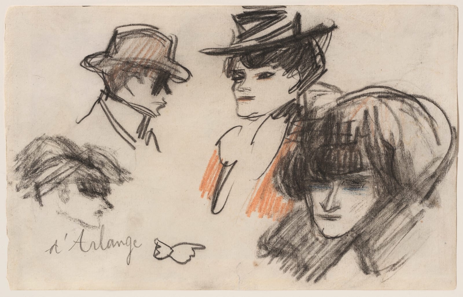 Pablo Picasso, Quatre têtes d’élégantes (Four Elegant Heads), c. 1899