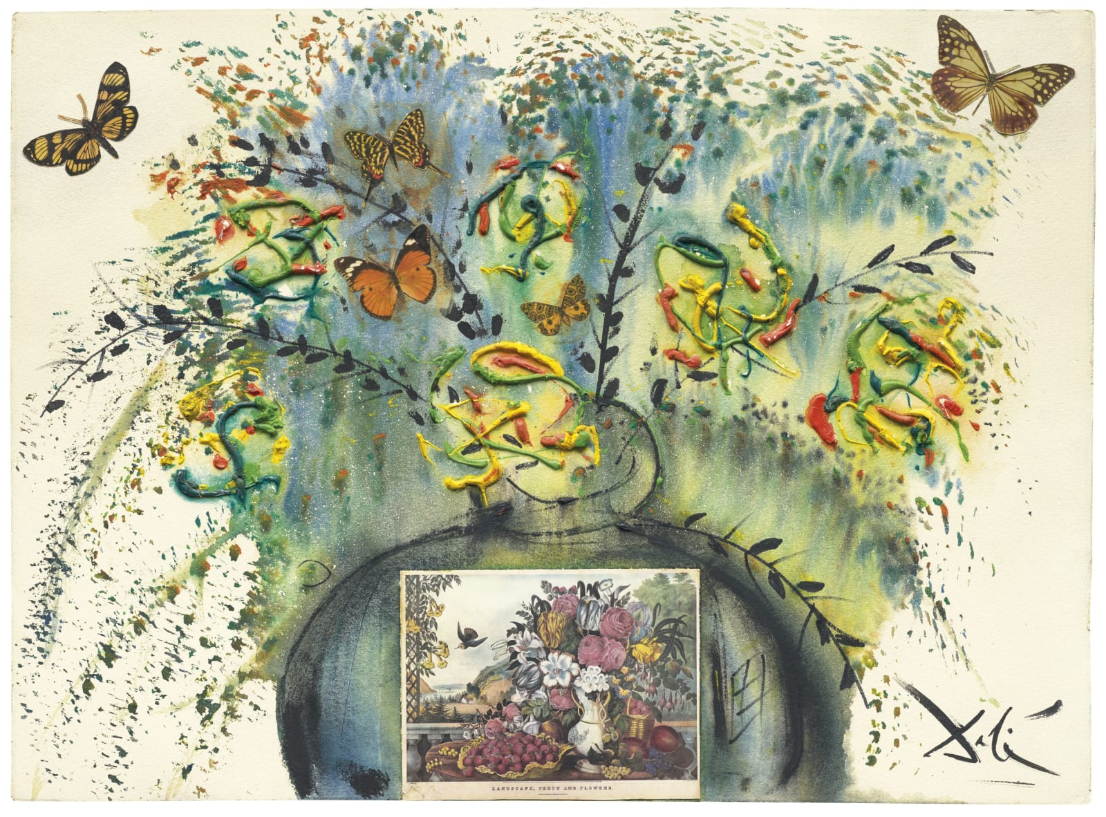 Salvador Dalí, Flowers and fruit, c. 1971