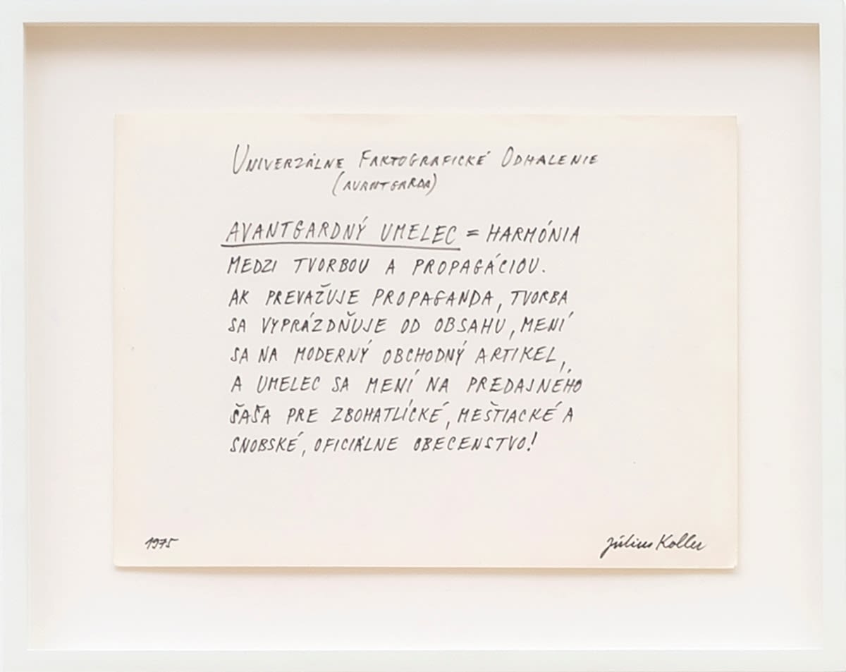 Julius Koller, Untitled (Avantgarda), 1975