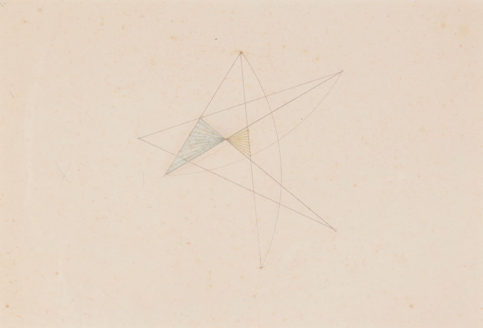MARLOW MOSS, Untitled (Blue and yellow triangle), c. 1940s