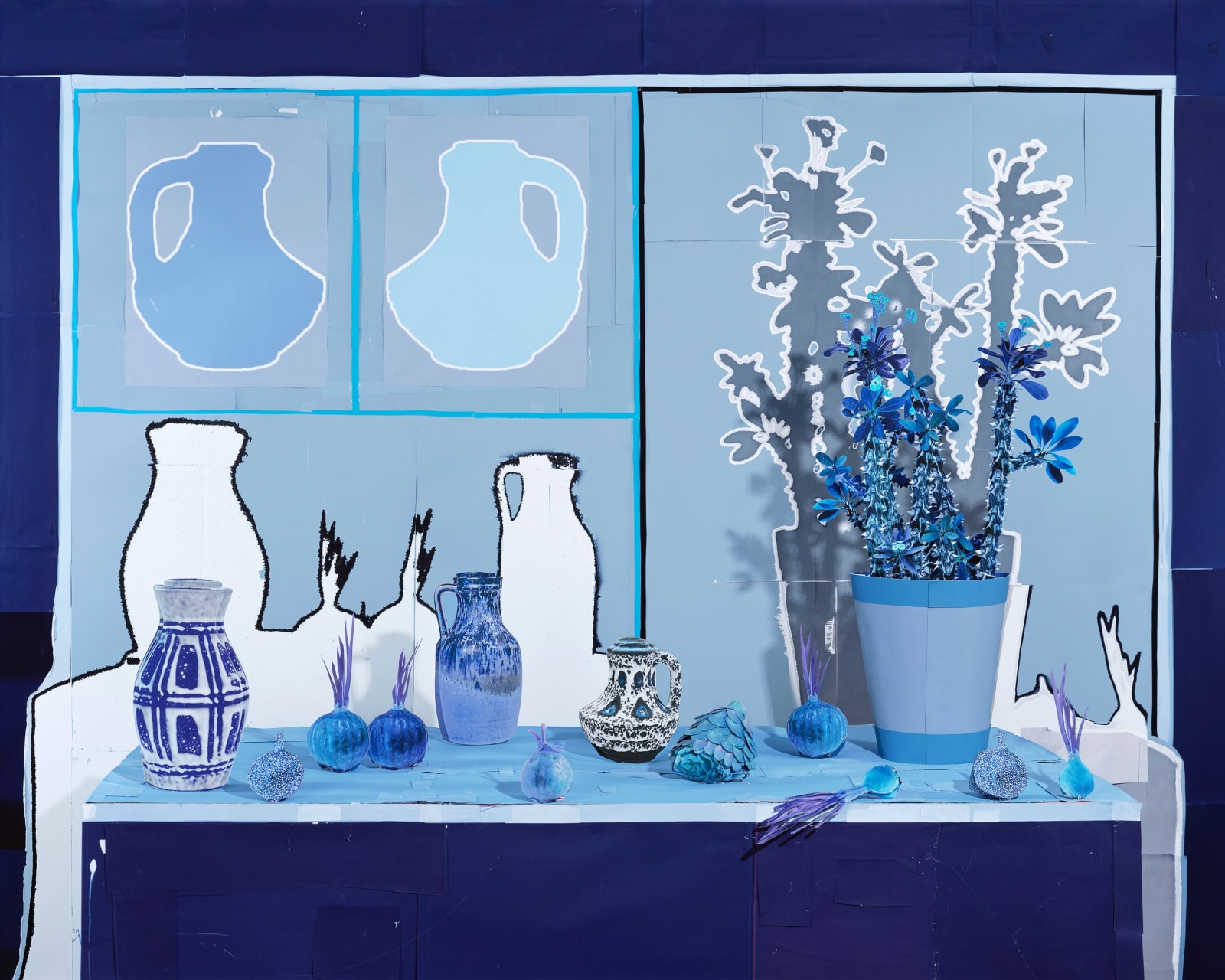 Daniel Gordon, Blue Still Life with Crown of Thorns and Onions, 2018