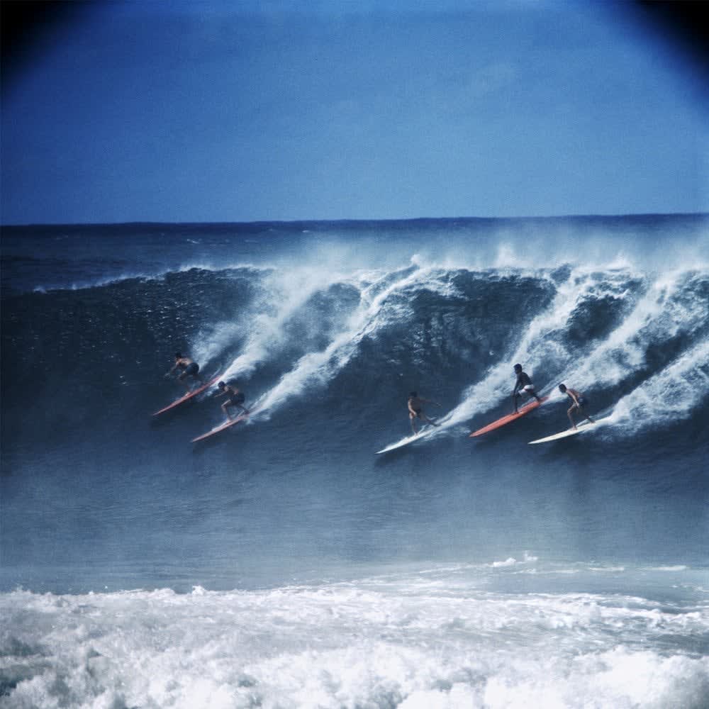 LeRoy Grannis, Crowded Wave, Waimea Bay, 1966