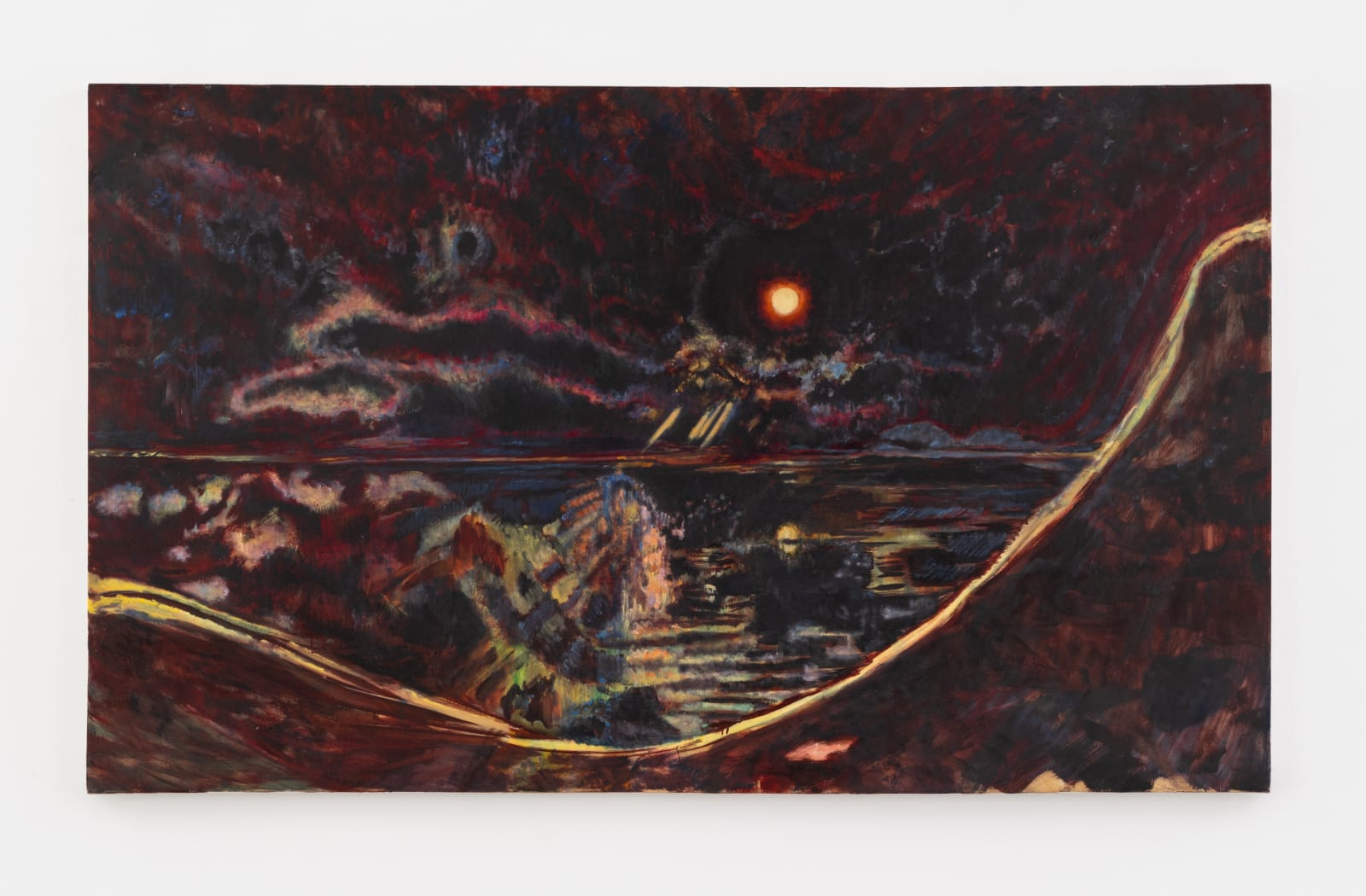 Shanna Waddell, s/heness view of a full moonset, 2021
