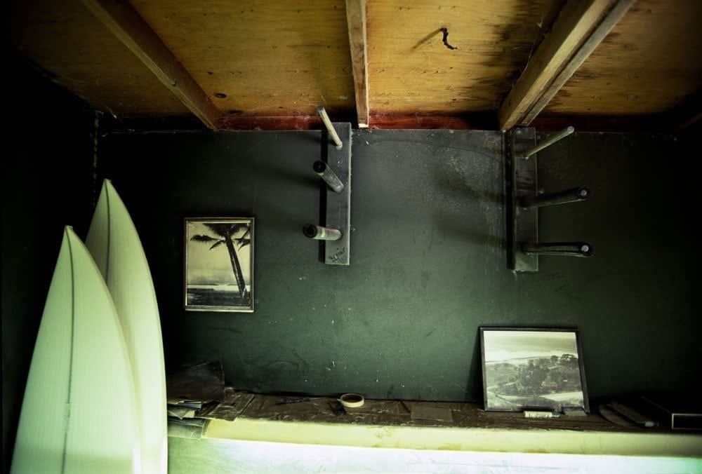 Jeff Divine, Matt Moore's Shaping Room, Carpinteria, California, 1979