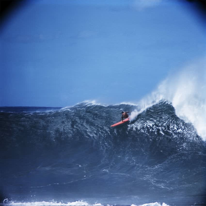 LeRoy Grannis, Kimo Hollinger, Waimea Bay, 1966