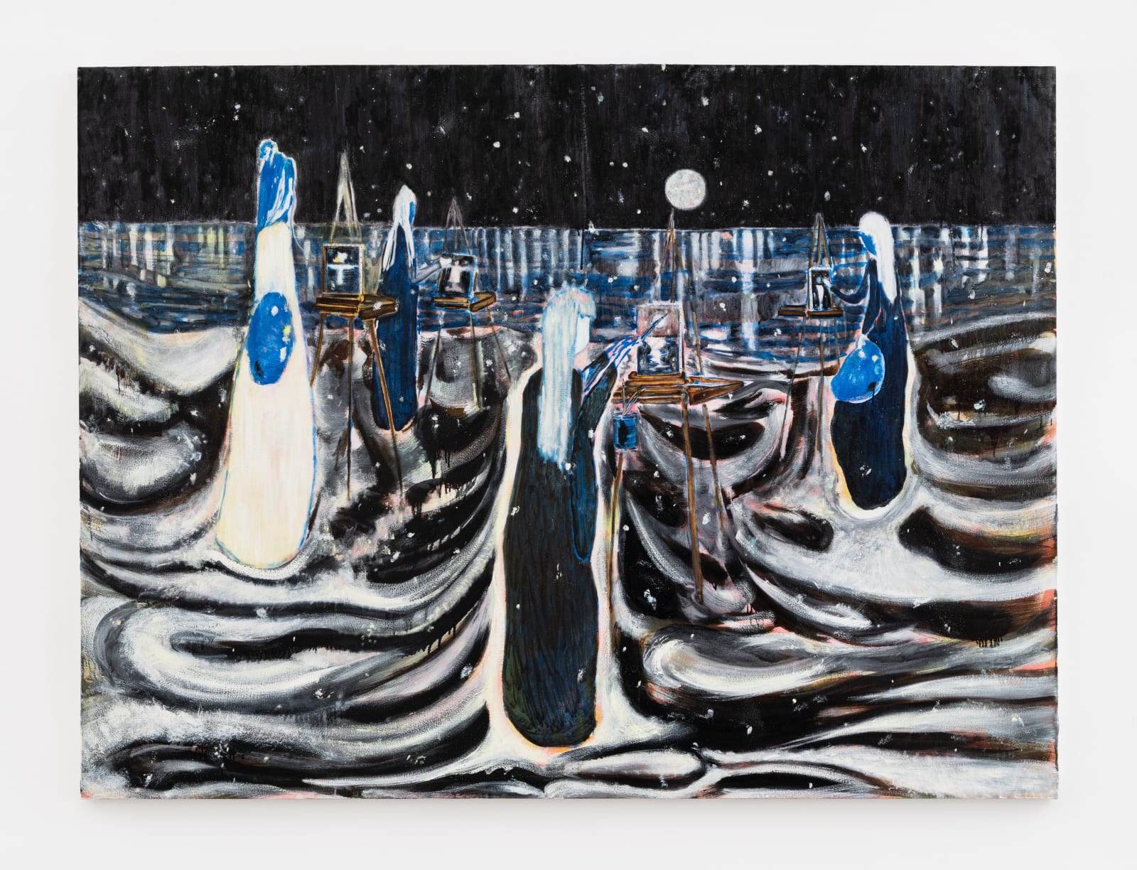 Shanna Waddell, s/heness paints the snow full moonset, 2022