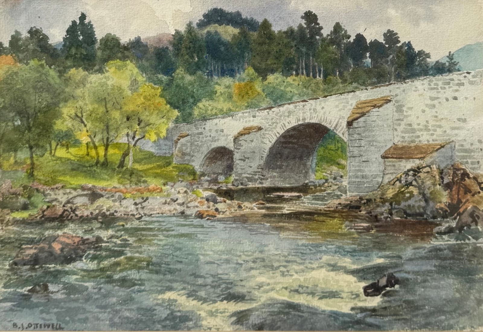 Benjamin John Ottewell HRI OWS, Old Brig o'Dee, Invercauld Braemar