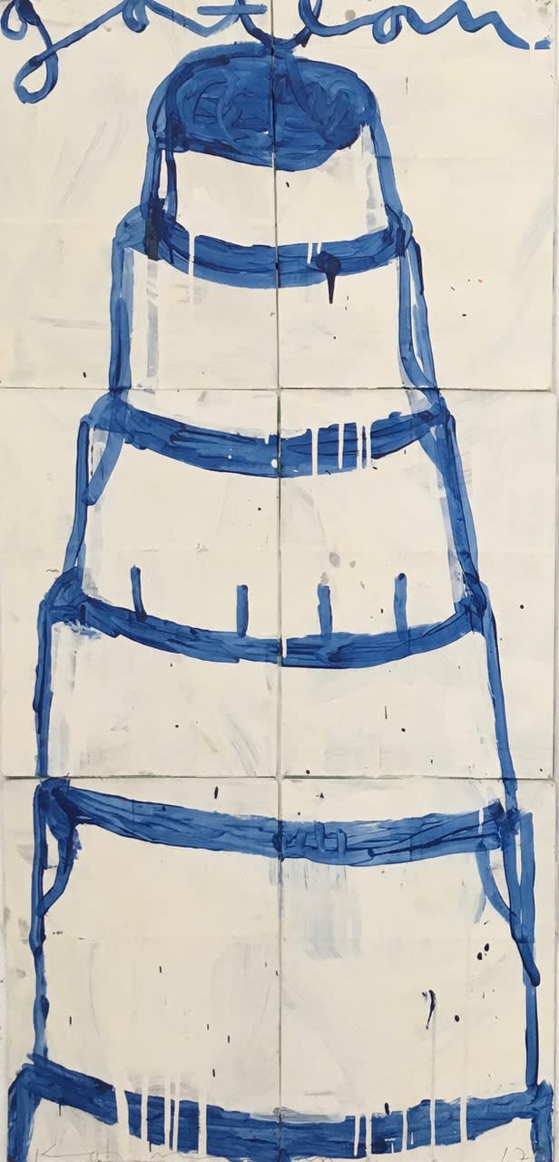 Gary Komarin, Blue on Creme with White