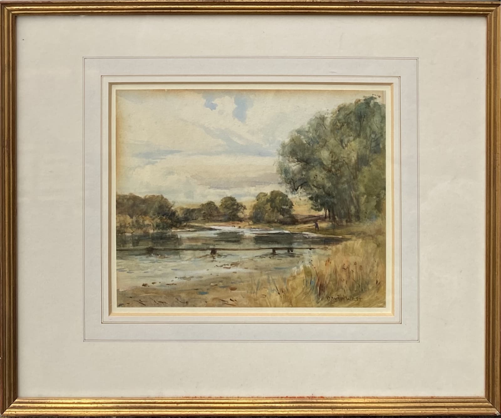 David West RSW, A River Scene