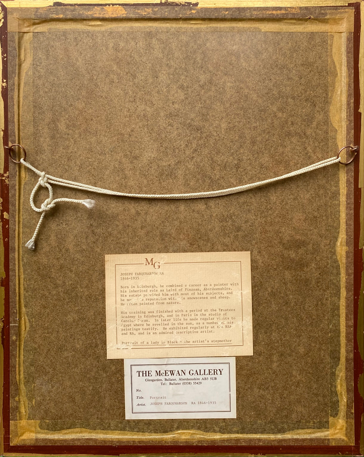 Joseph Farquharson RA, Portrait of a Lady in Black - the Artist's Stepmother