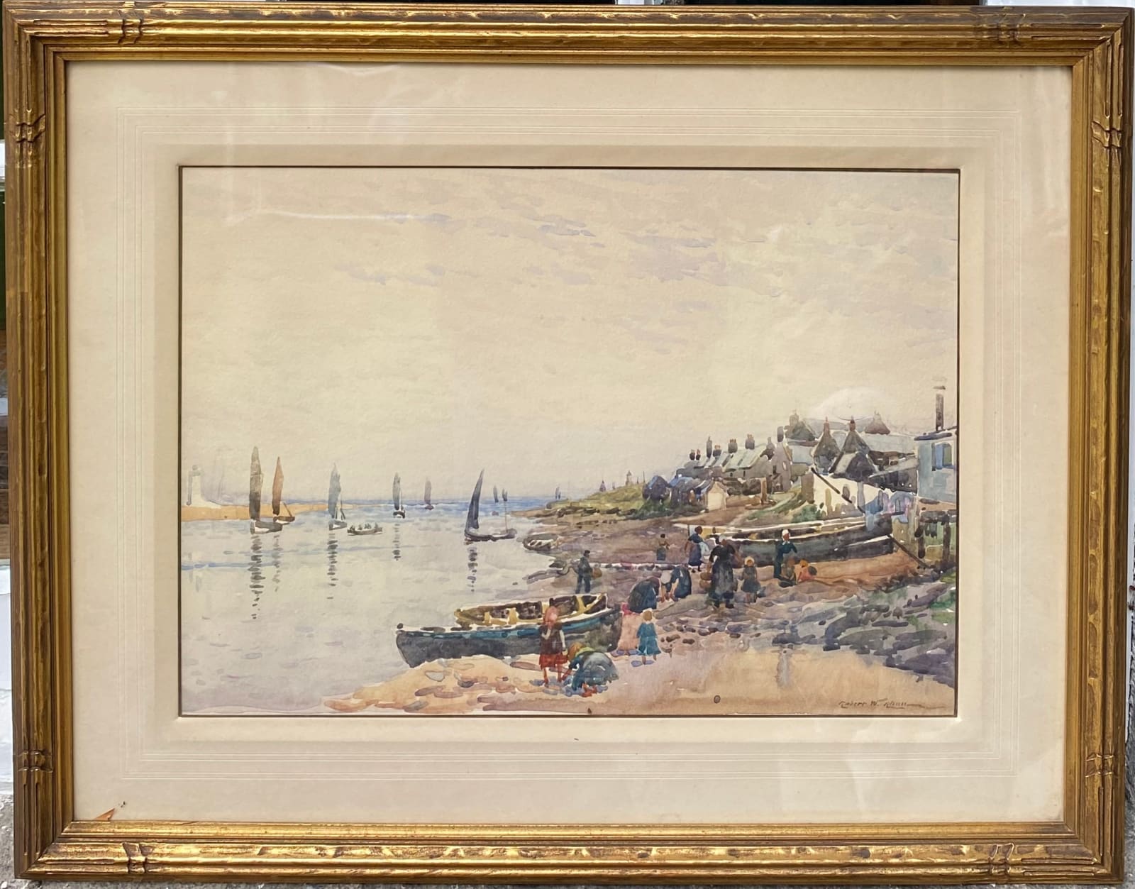 Robert Weir Allan RSA RWS RSW, Coastal Fishing Scene