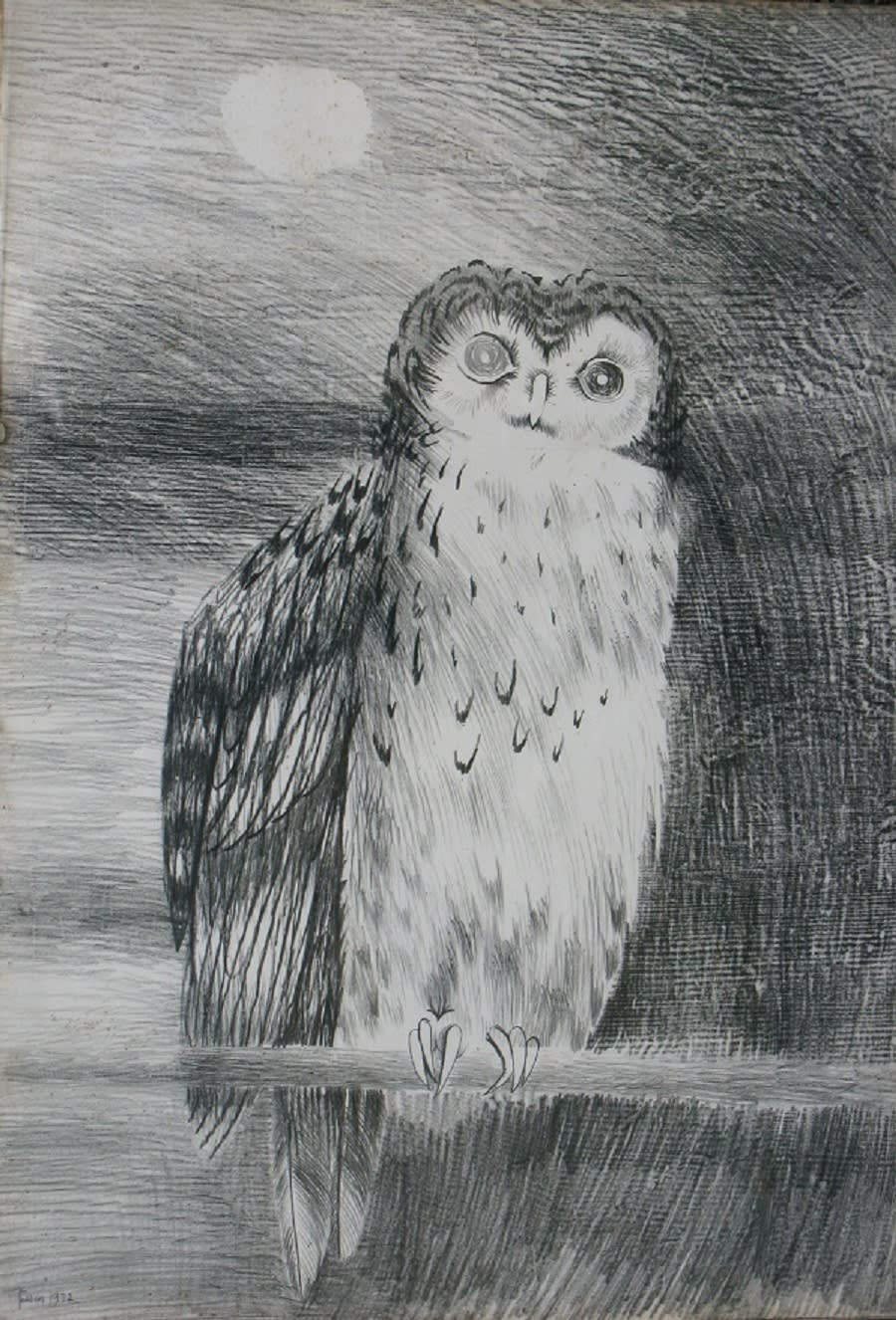 Mary Fedden OBE RA RWA, Owl on a Branch in Moonlight