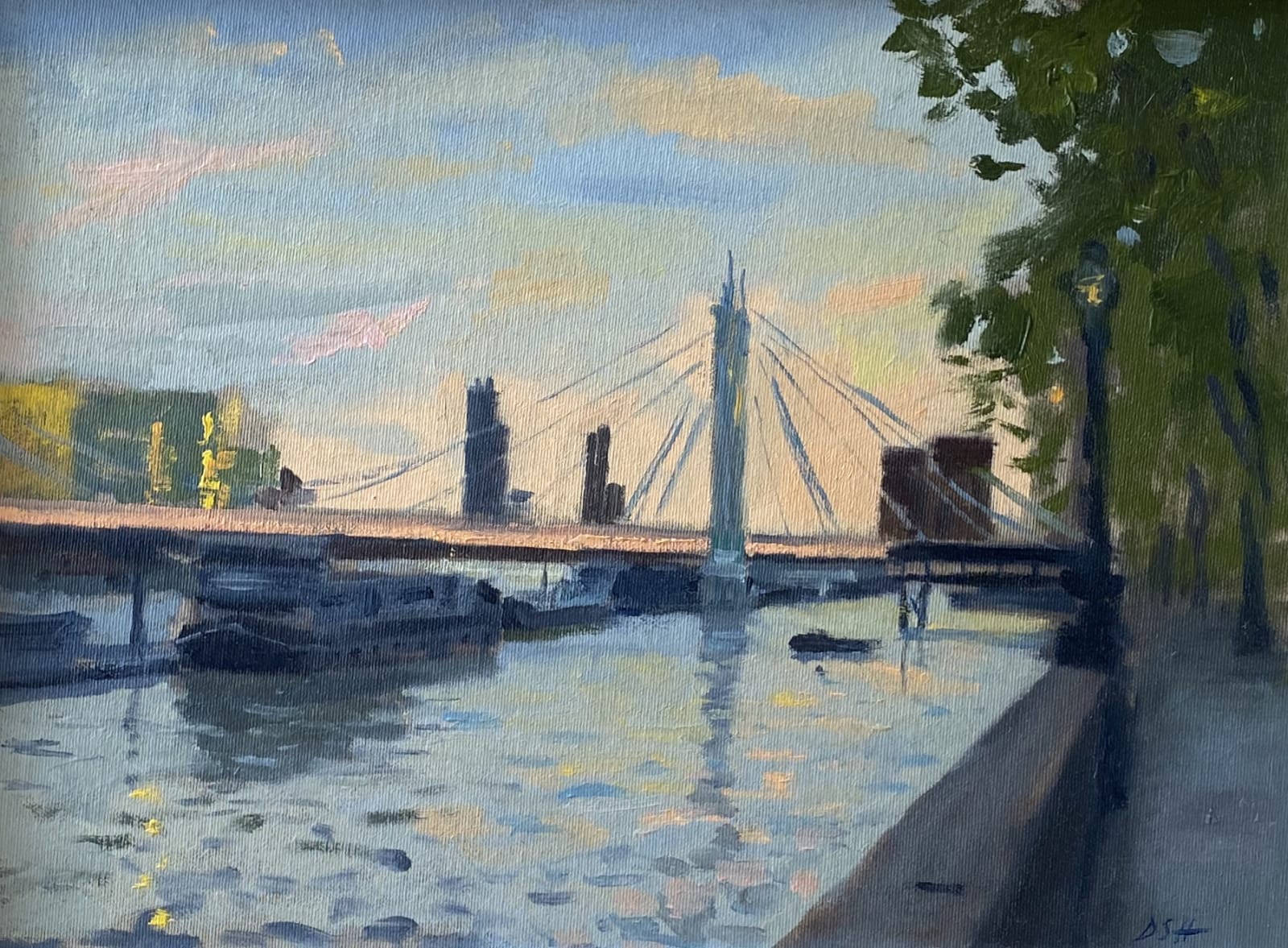 Daisy Sims Hilditch, Summer Evening Light, Albert Bridge