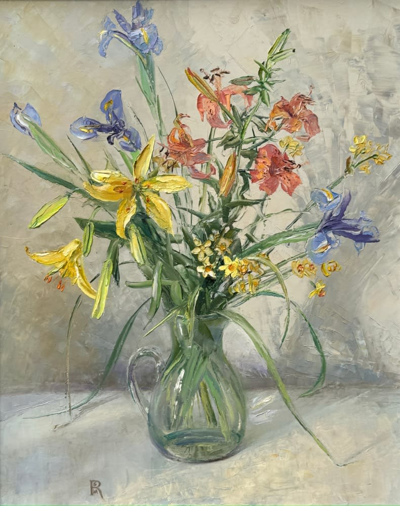 Sheila MacLeod Robertson RSMA SWA, Flowers in Glass Jug