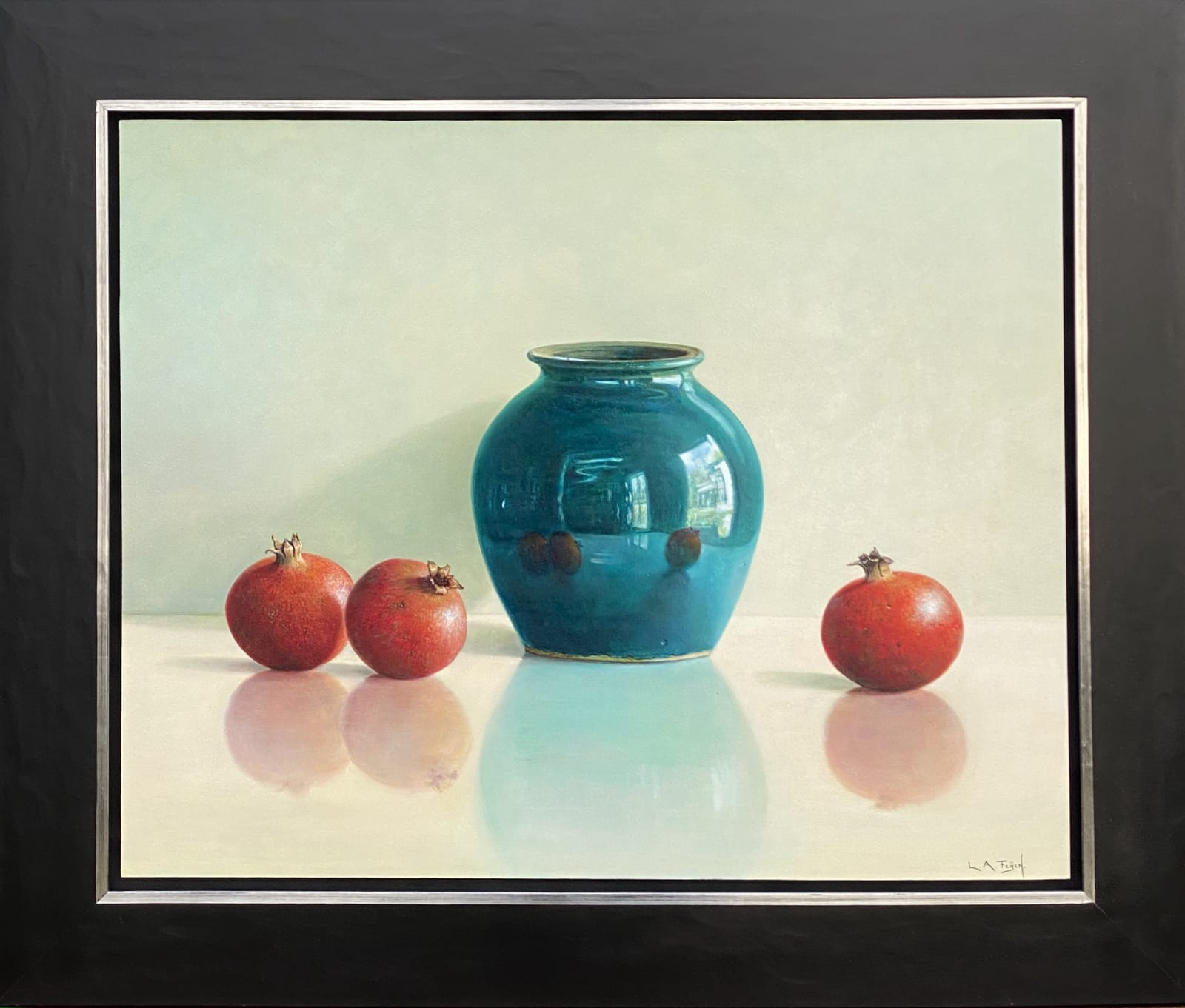 Lion Feijen, Green Vase and Pomegranates