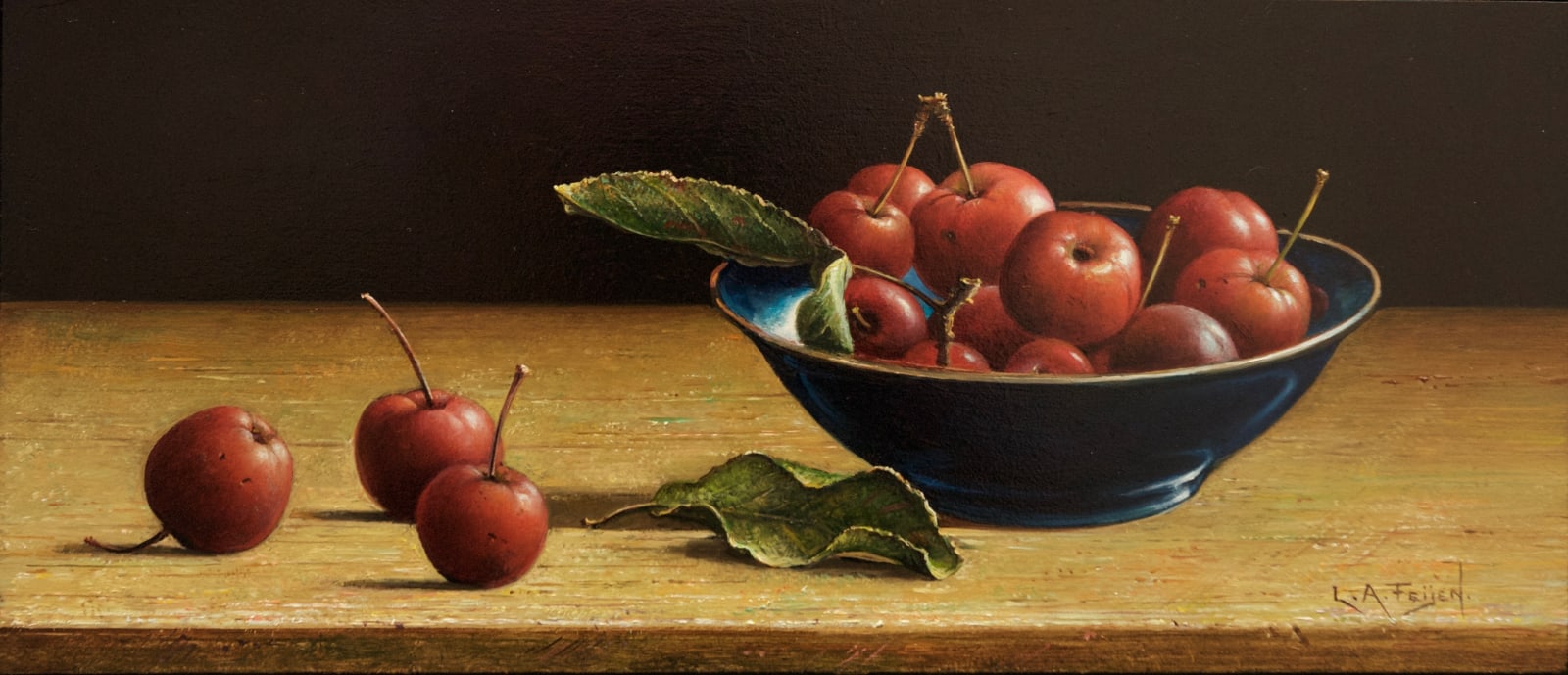 Lion Feijen, Crab Apples in Blue Bowl