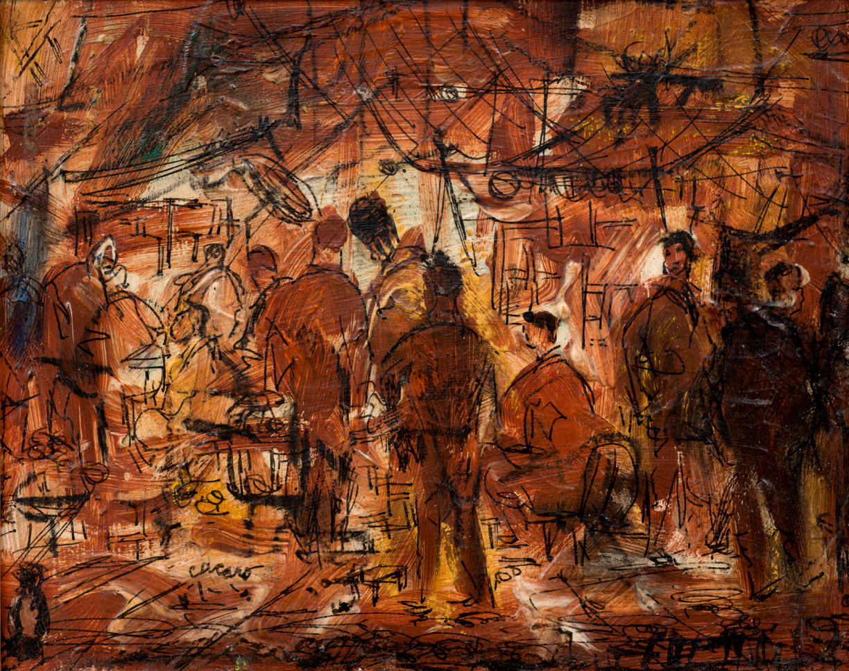 Pascal Cucaro, Untitled (Market Scene), circa 1960