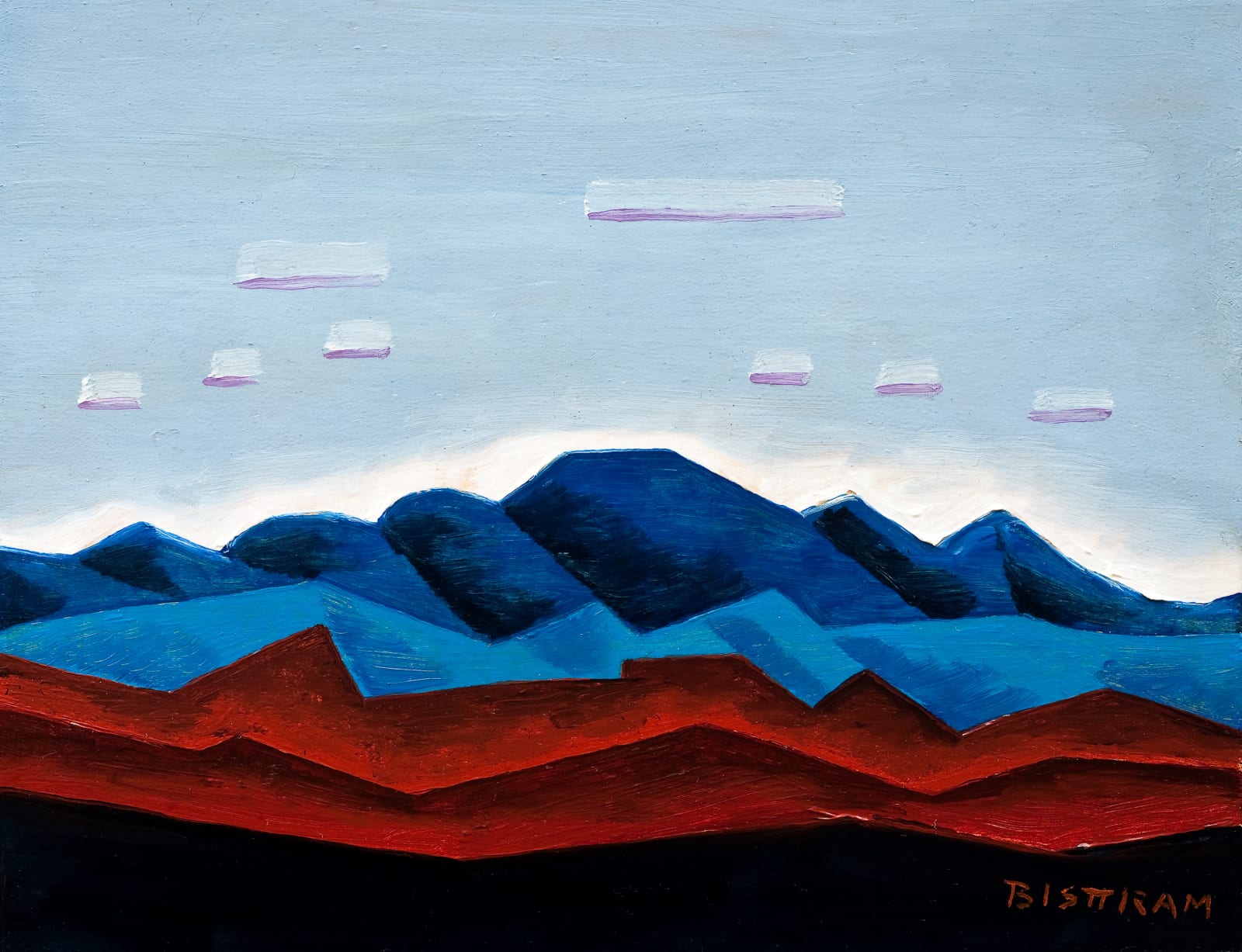 Emil J. Bisttram, New Mexico Mountains with Clouds, circa 1930