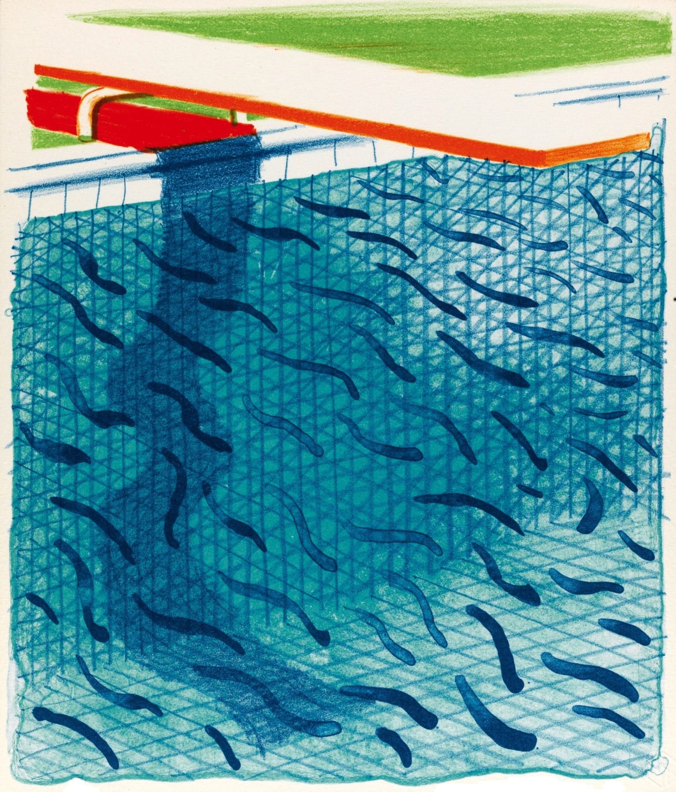 David Hockney, Pool Made with Paper and Blue Ink for Book From Paper Pools, 1980