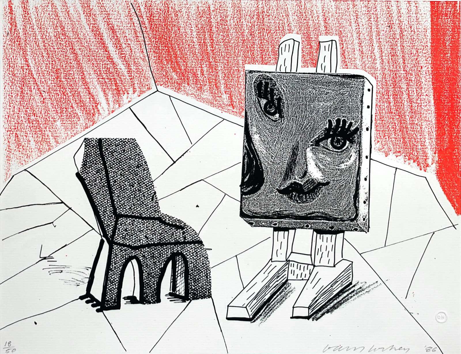 David Hockney, Celia with Chair, March 1986, 1986