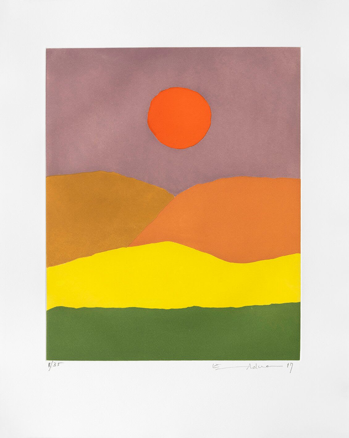 Etel Adnan, Paysage De Feu, 2017