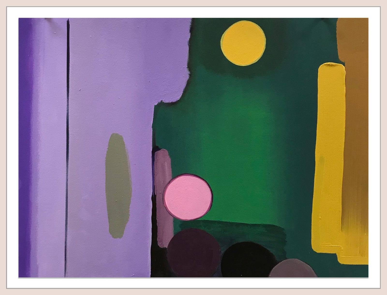 Landon Mackenzie, Night with Green Sky and Purple Edges, 2020