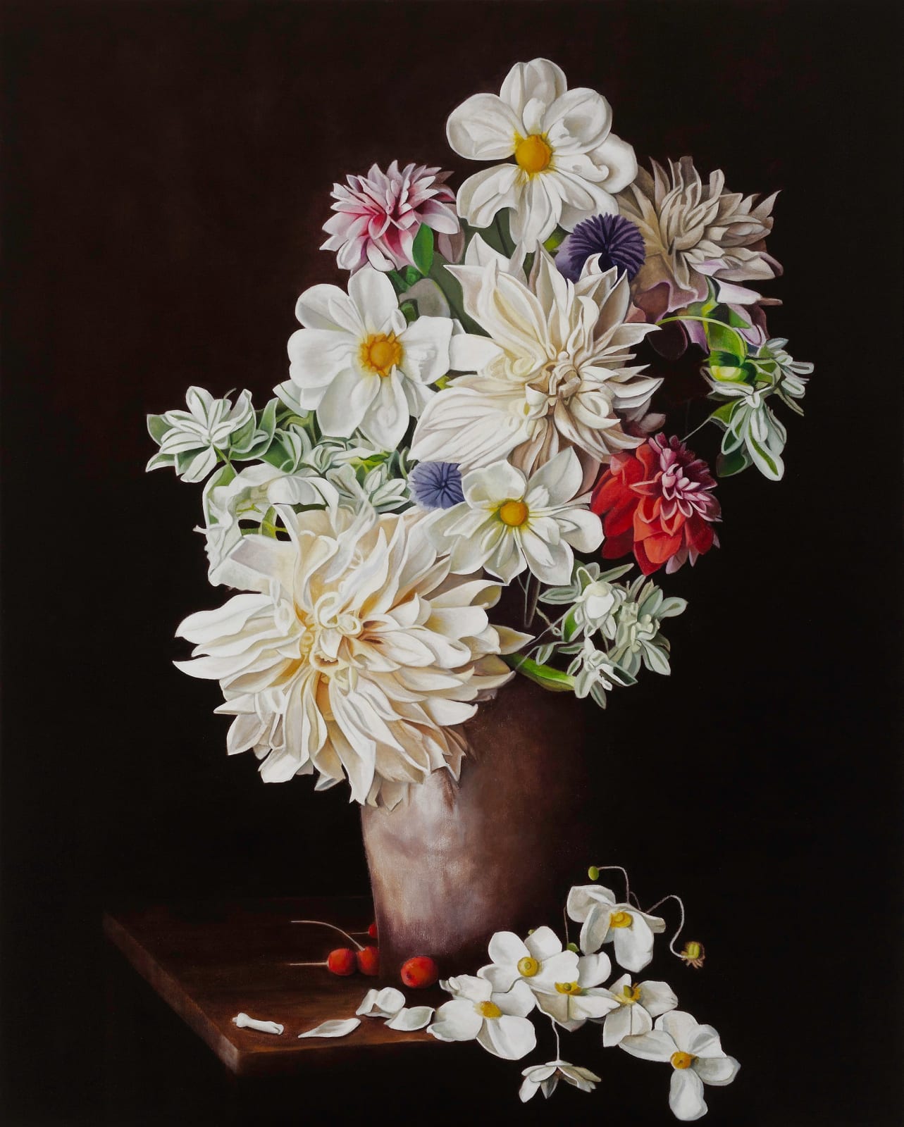 Jill Kempson, Still Life with Dahlias and Windflowers, 2023