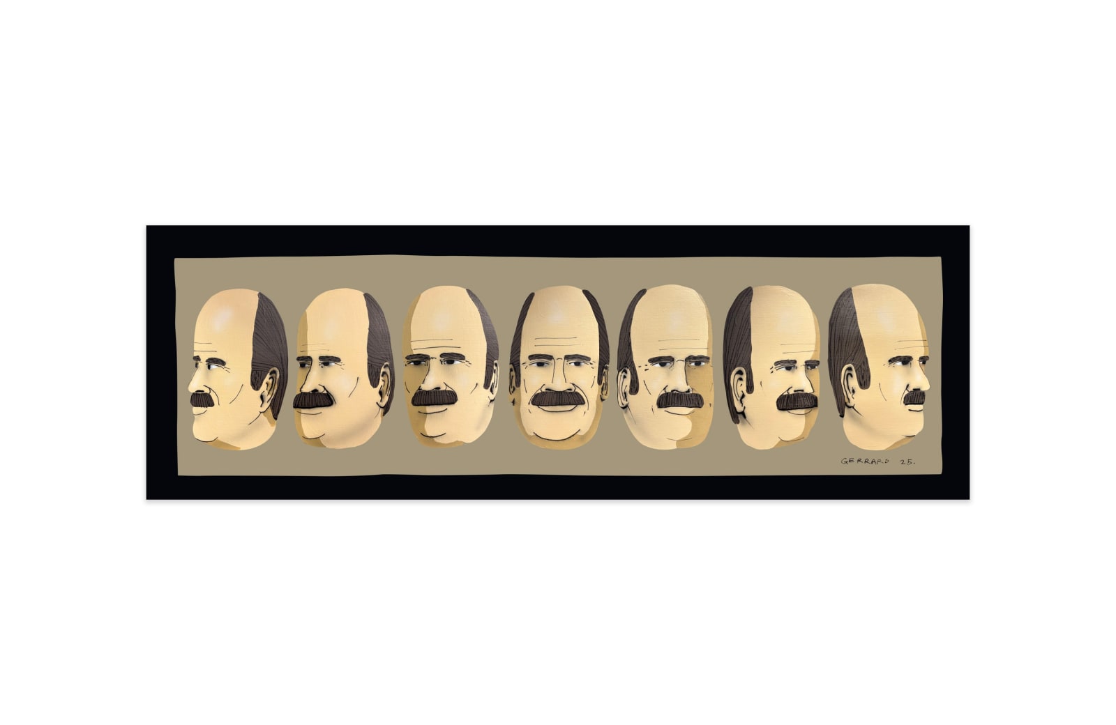 Tom Gerrard, Spinning Head Triptych, 2025