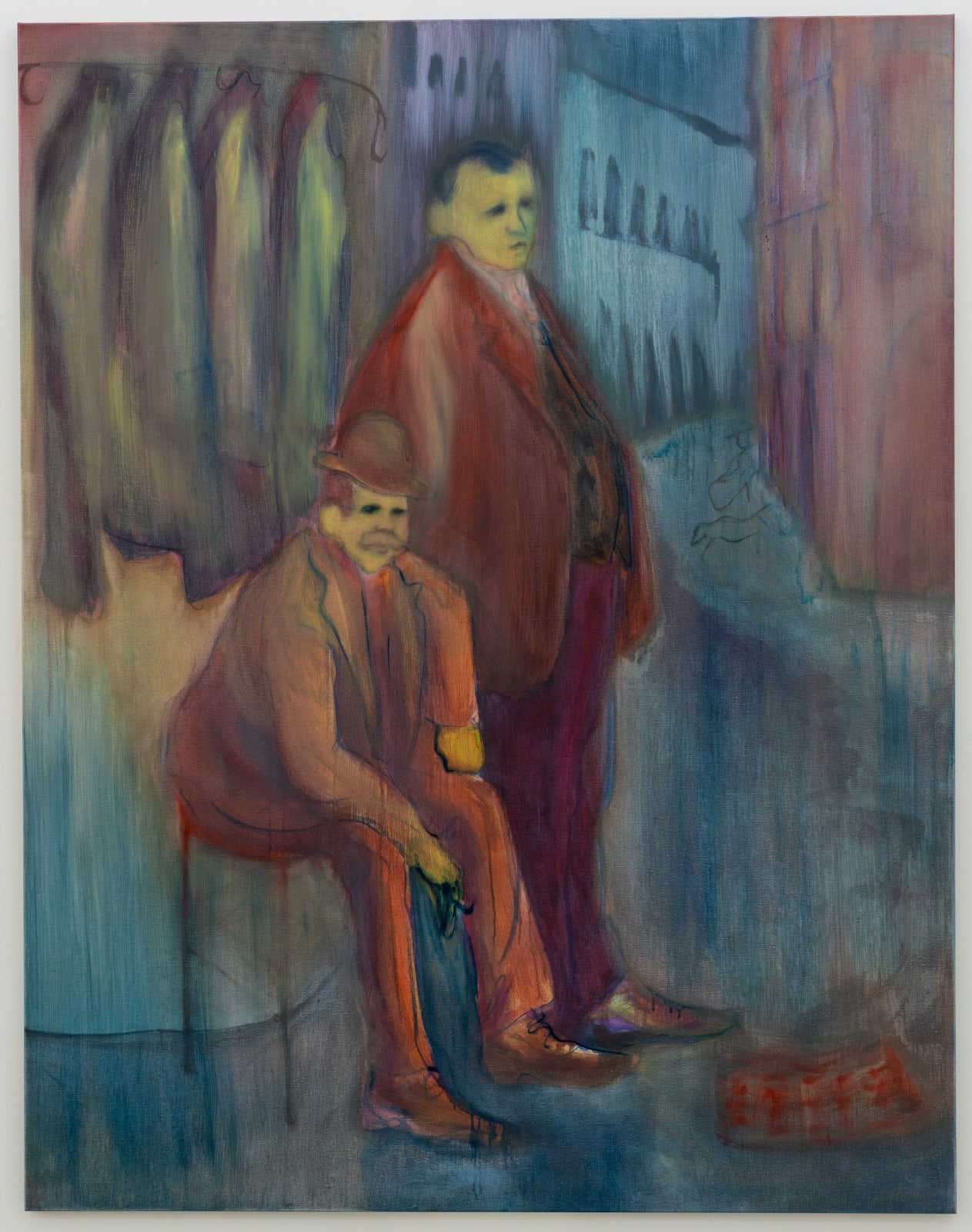 Alma Feldhandler, Coat vigil with Sleepy and a dog, 2024
