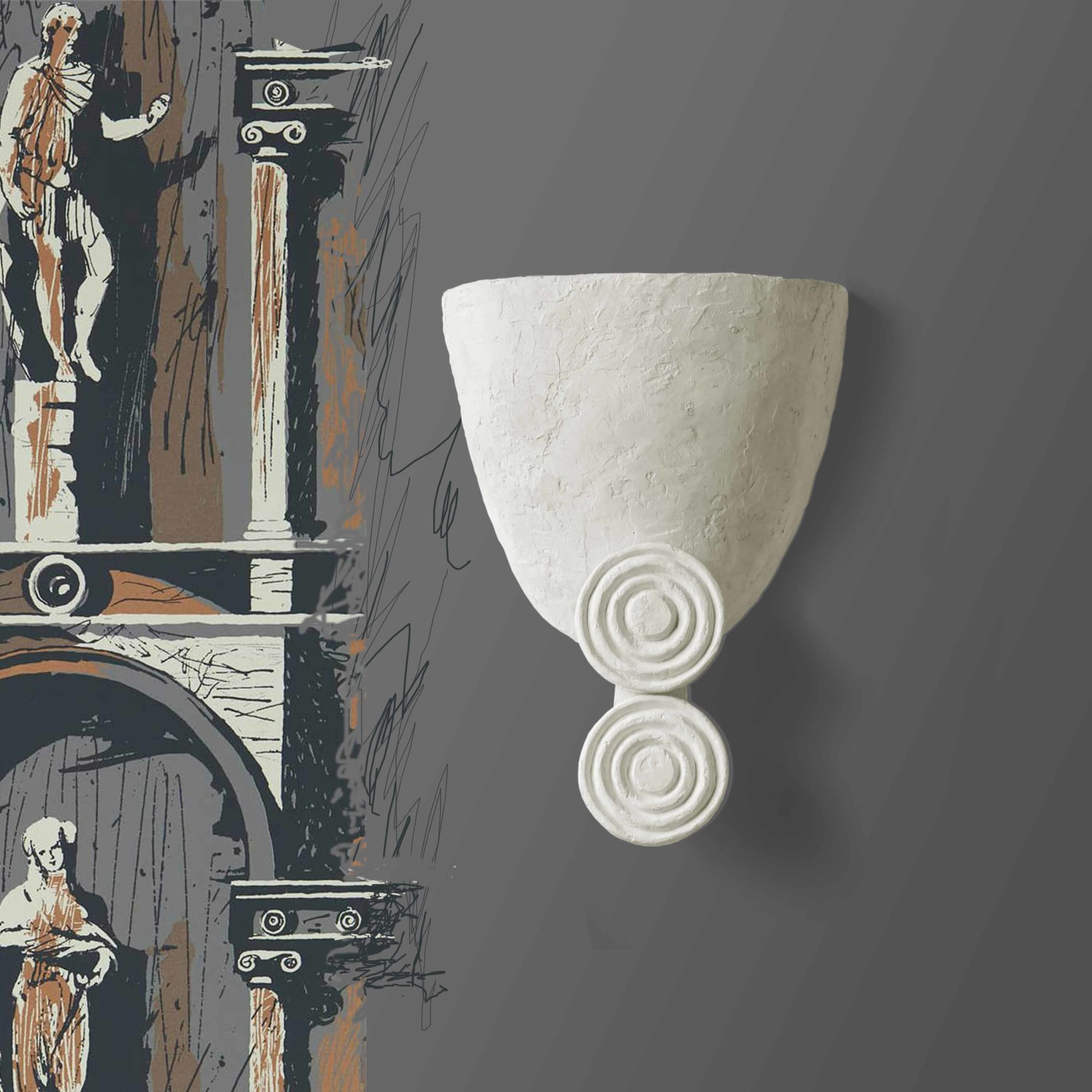 Sissinghurst Wall Sconce on grey background