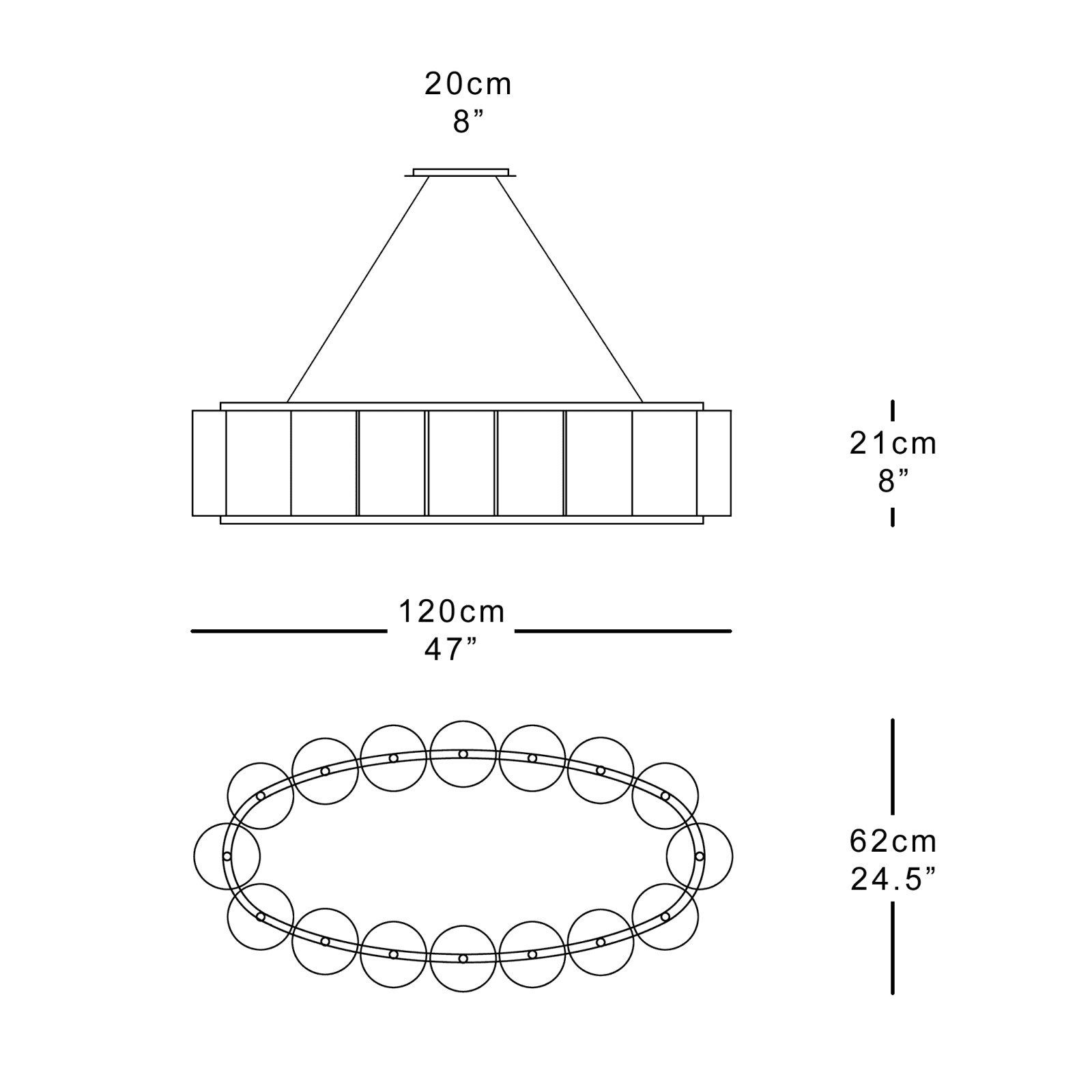 Martin Huxford, Bibendum Oval Chandelier