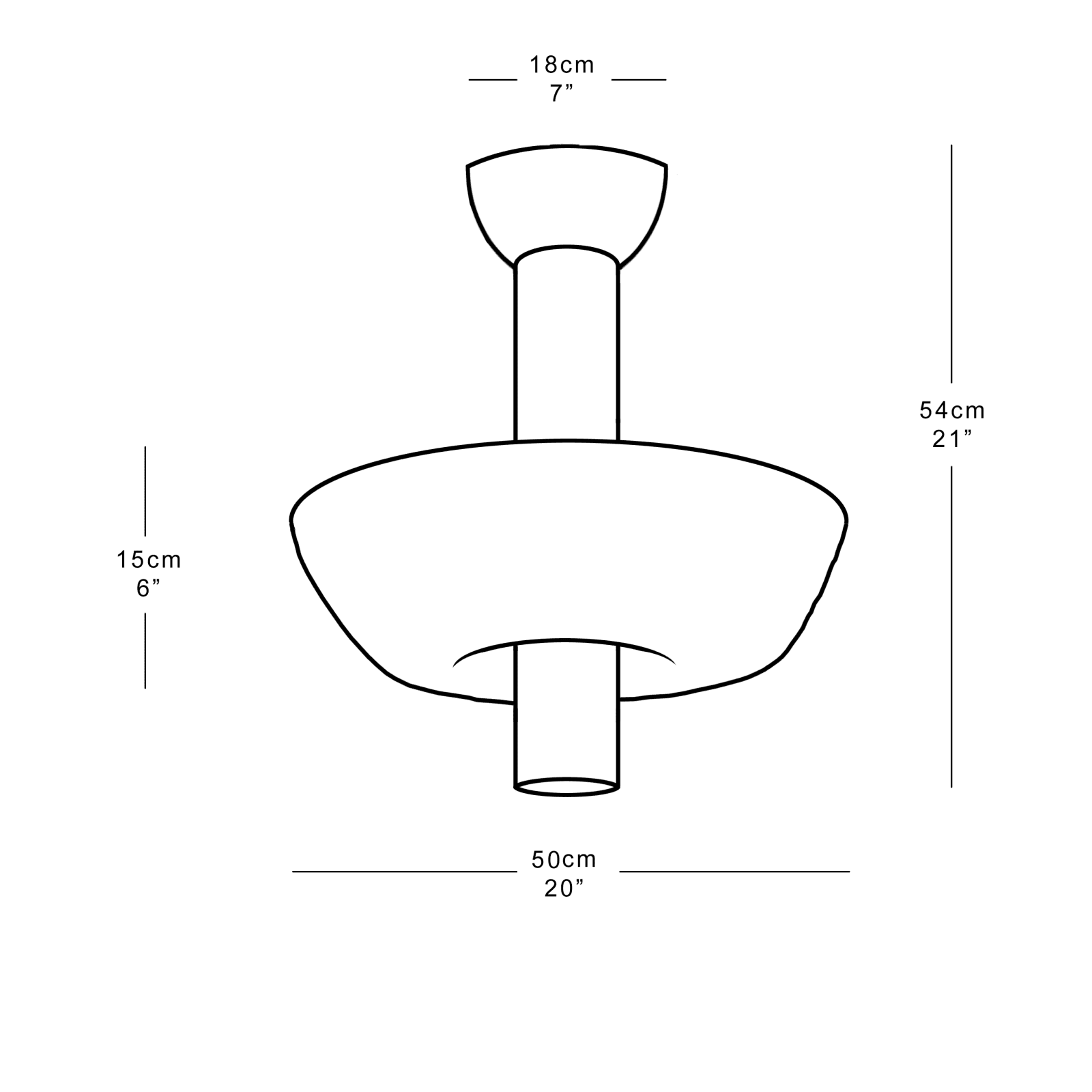 Size diagram - Large ceiling mounted