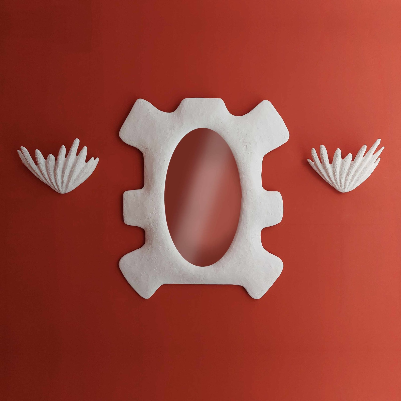 Arundel Mirror with pair of Ocean sconces