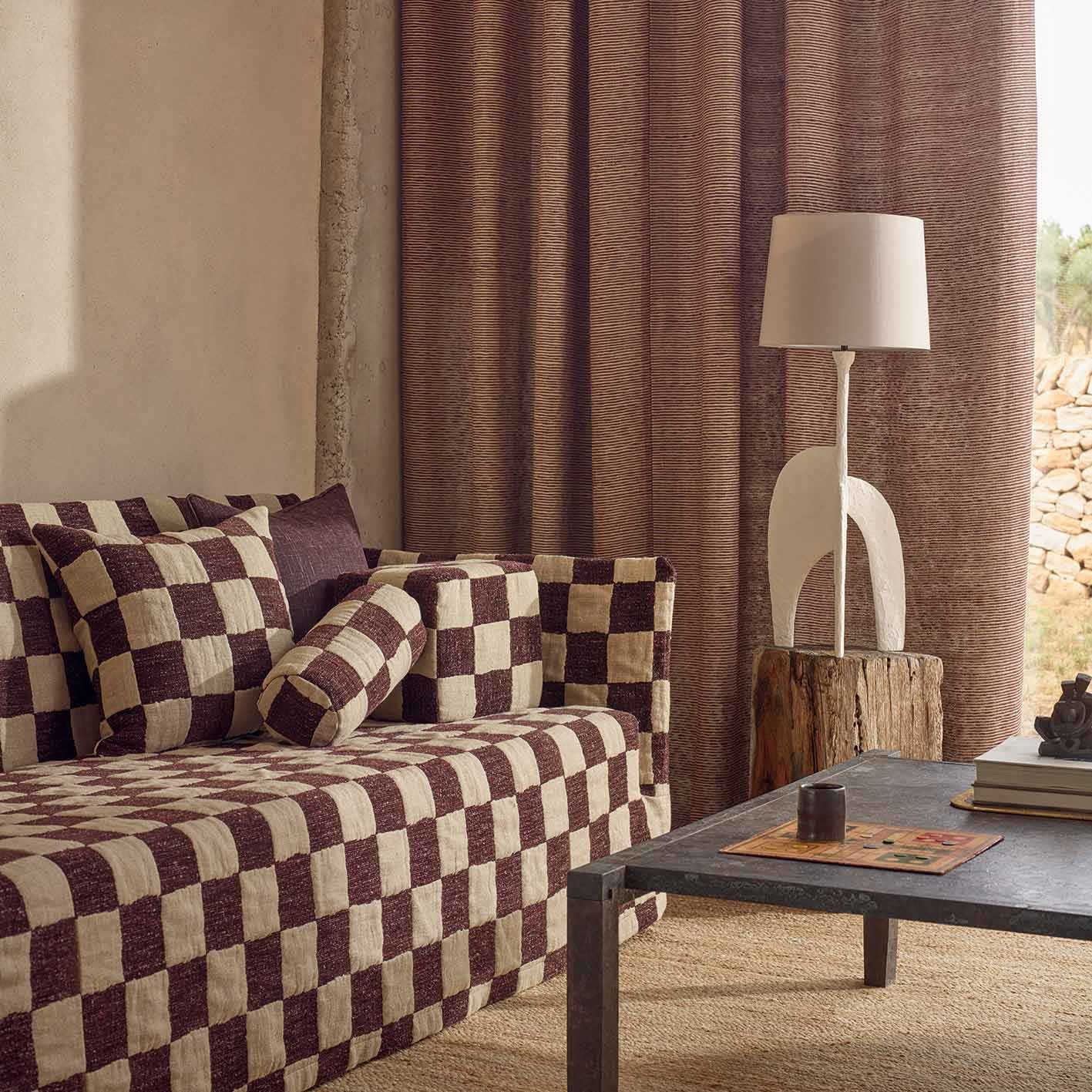 Neo Lamp with checkmate sofa - Zinc Textiles