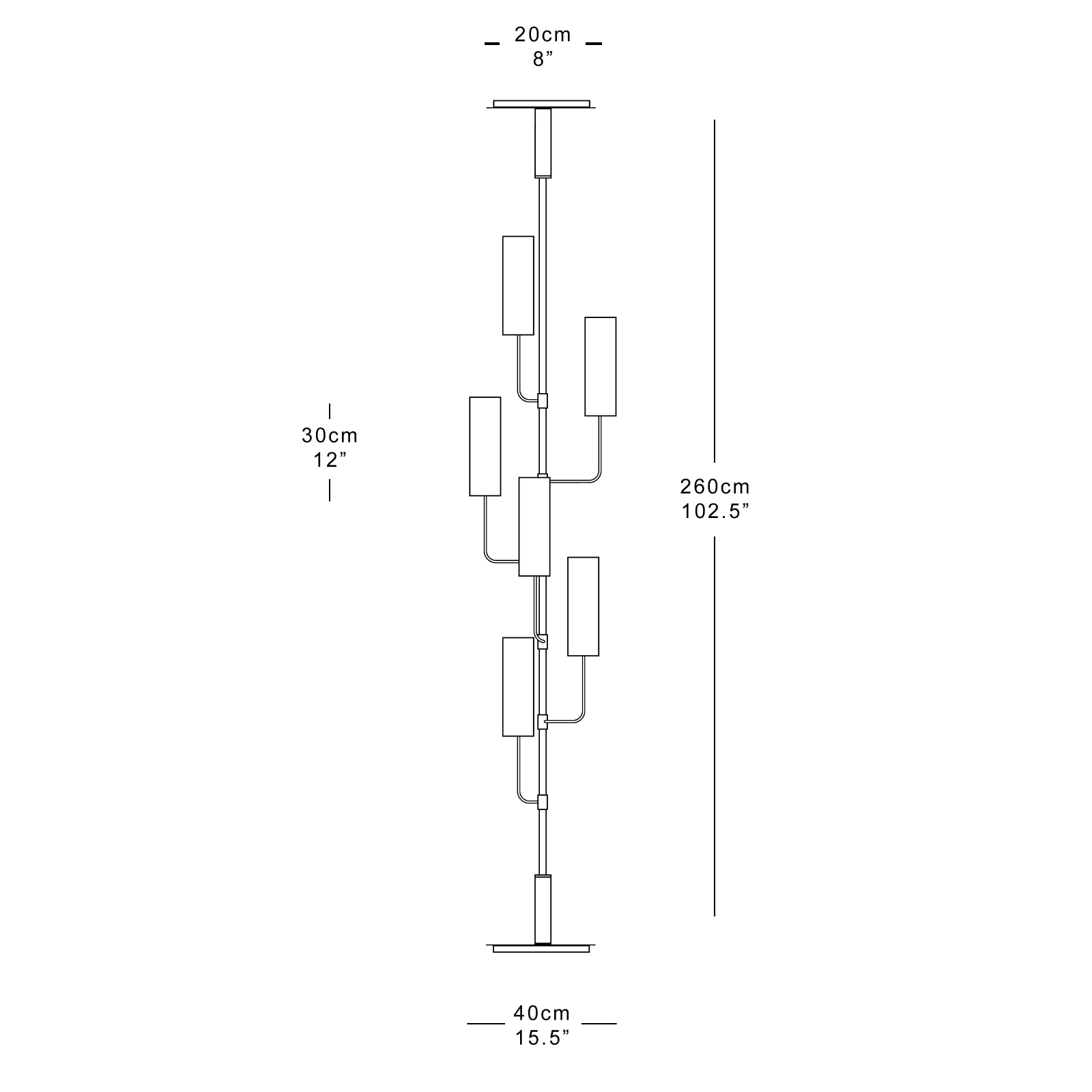 Martin Huxford, Metro Ceiling to Floor Chandelier