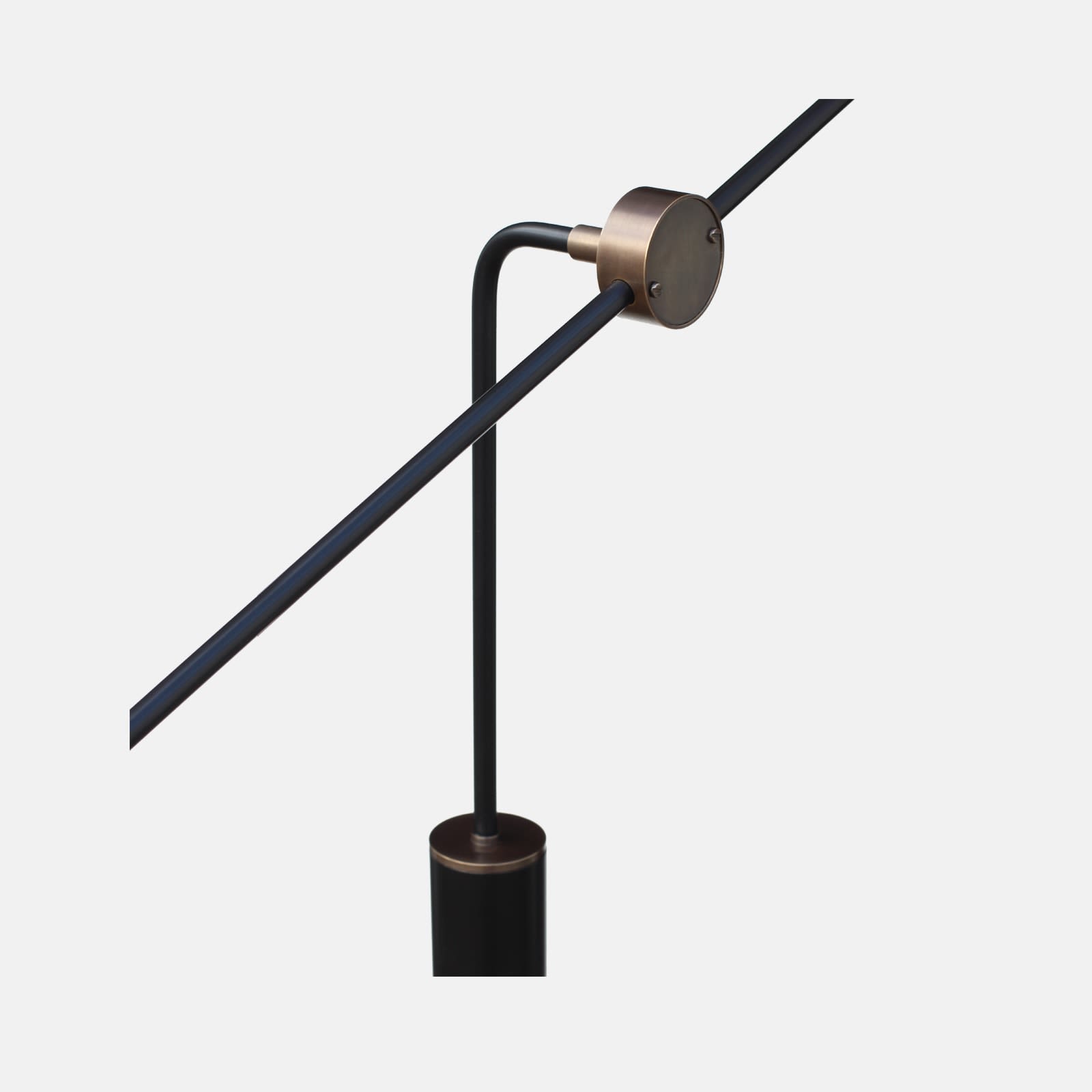 Detail of antique brass floor lamp