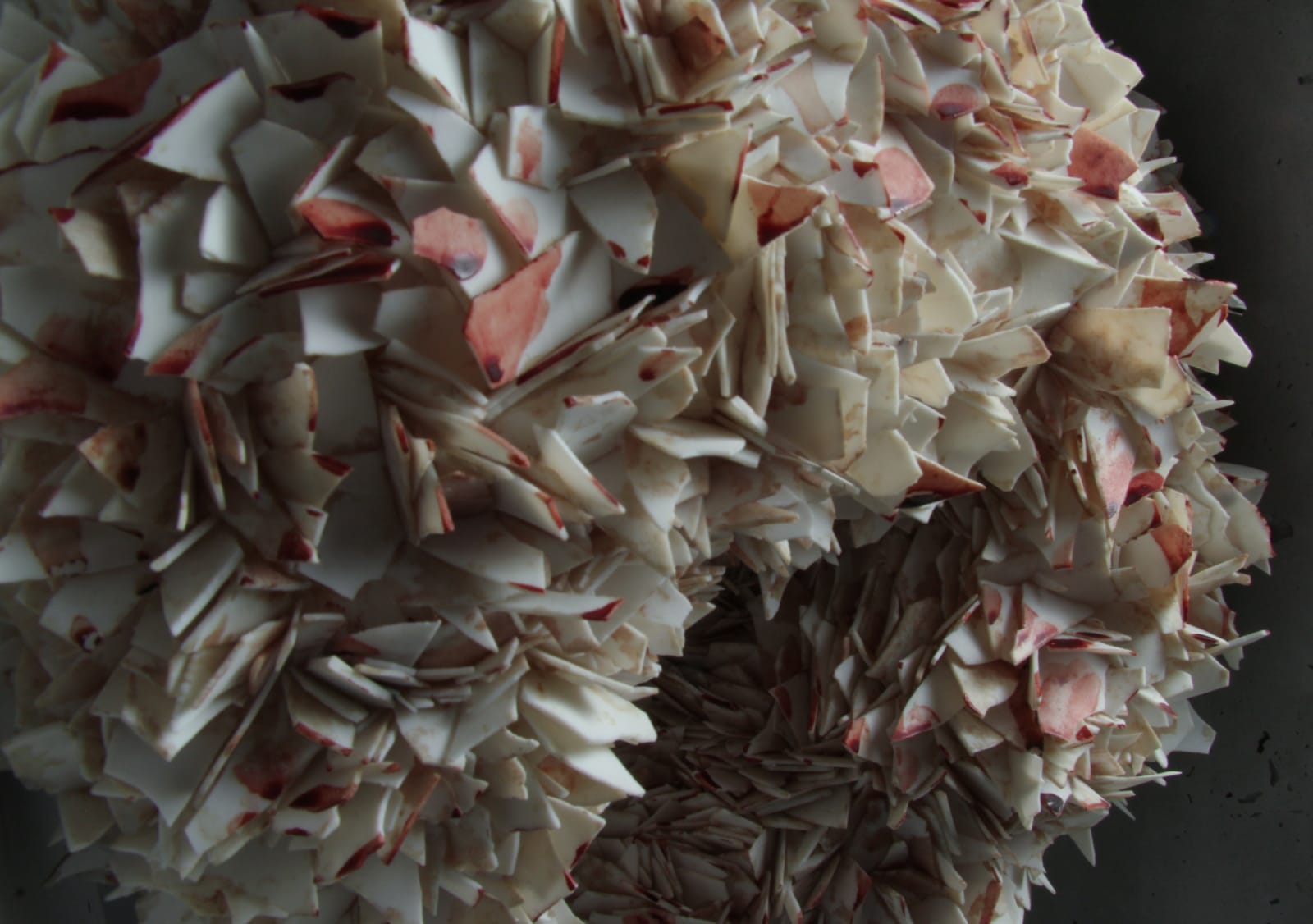 Yulia Batyrova and Marat Mukhametov, Hands in Blood (Question mark), 2023