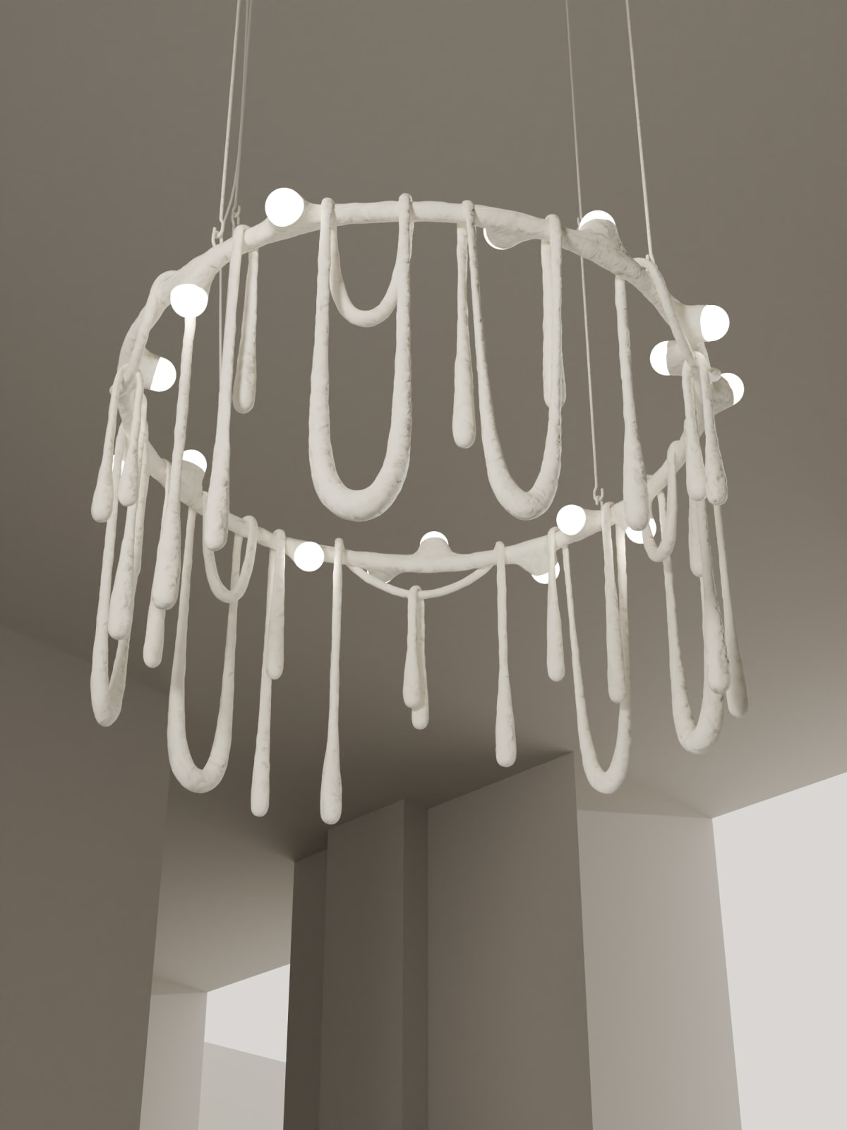 Olga Engel, Love Letters Chandelier Large (Large 144cm ⌀, bulbs on the upper ring), 2023