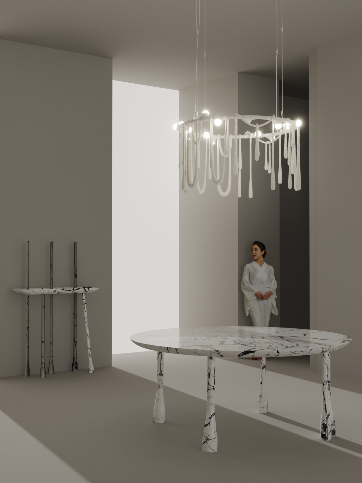 Olga Engel, Love Letters Chandelier Large (Large 144cm ⌀, bulbs on the upper ring), 2023