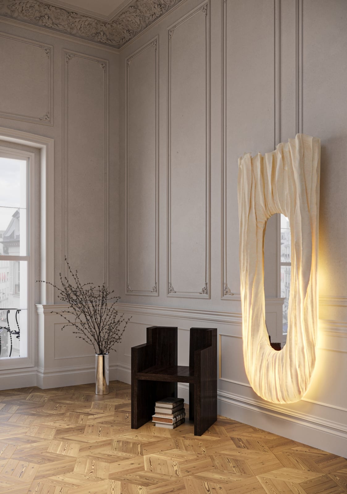 Olexandr Pinchuk, Mirror, Iron & Canvas #1, 2024