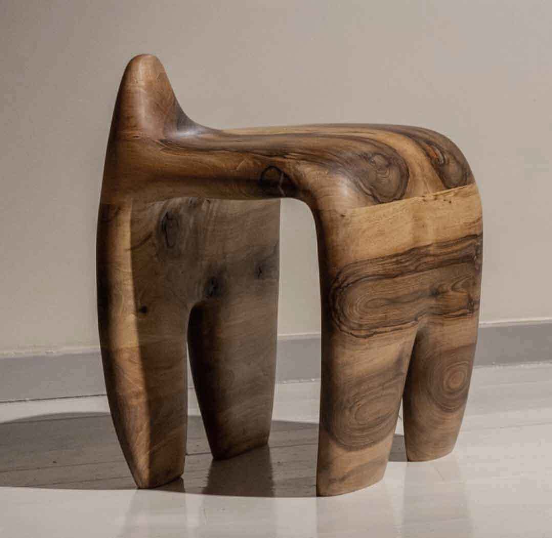 Jordi Sarrate, Natural Walnut stool, 2023