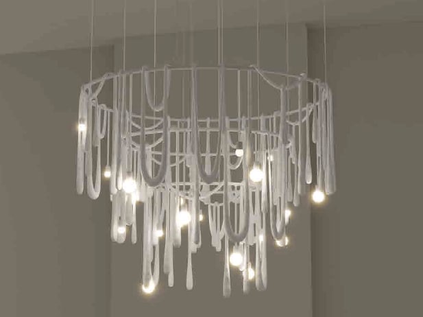 Olga Engel, Love Letters chandelier large, bulbs on the upper ring, 2023