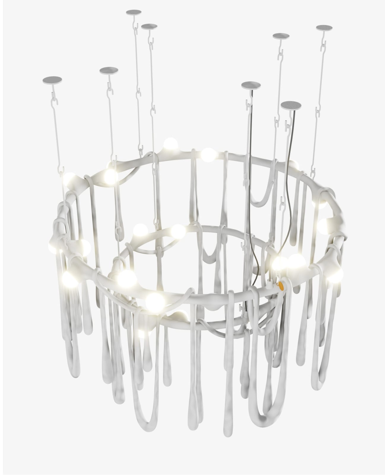 Olga Engel, Love Letters Chandelier 2 Layers (Medium & Small 115cm ⌀, bulbs on the upper ring), 2023
