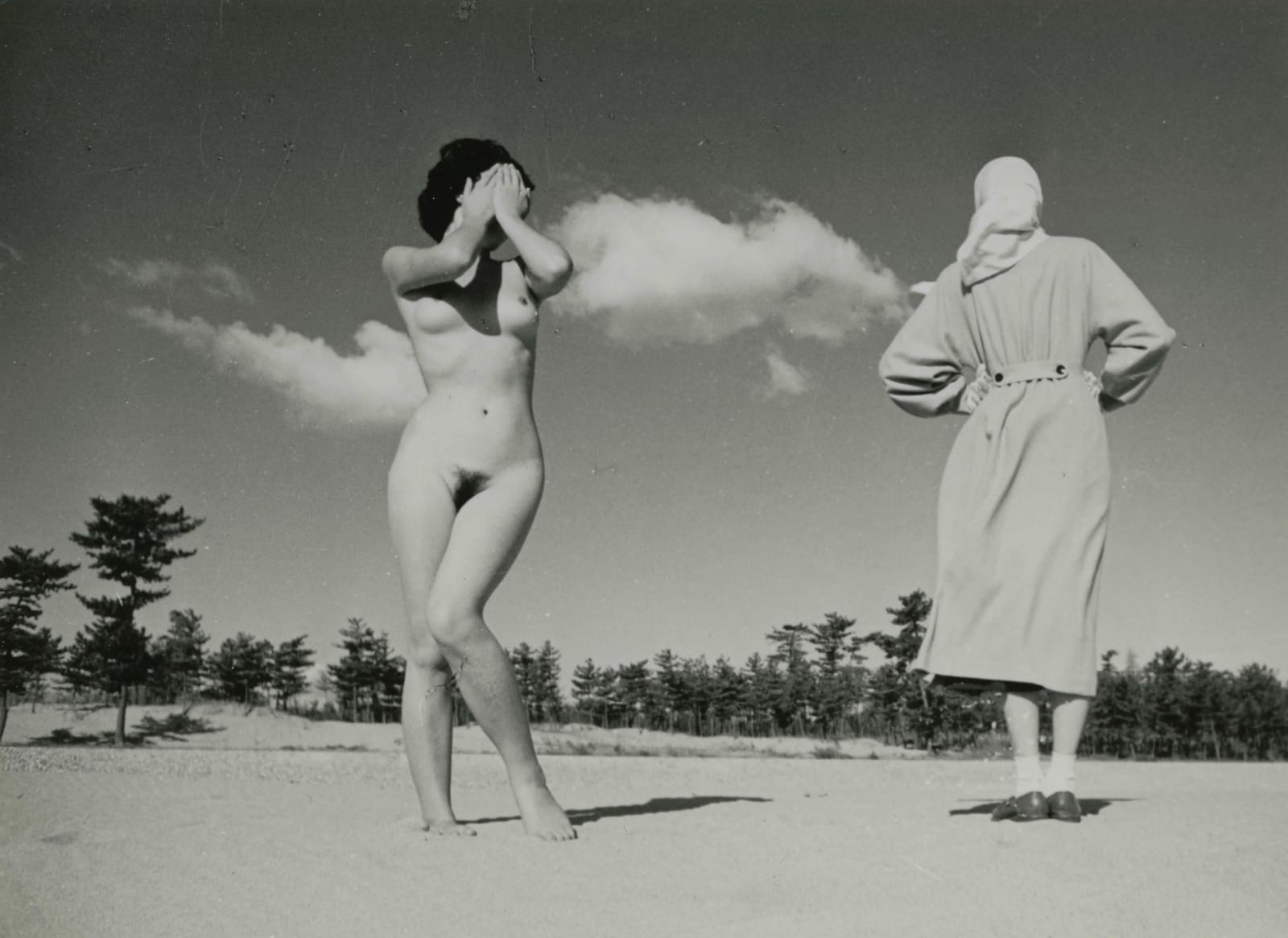 1950 nude Minayoshi Takada, Untitled (Nude with Clothed Woman), c. 1950 | Michael  Hoppen Gallery