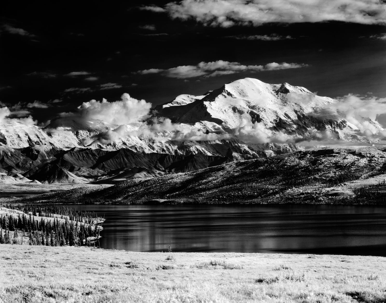 Bradford Washburn, Mount McKinley Looms Over Wonder Lake, Alaska, 1953
