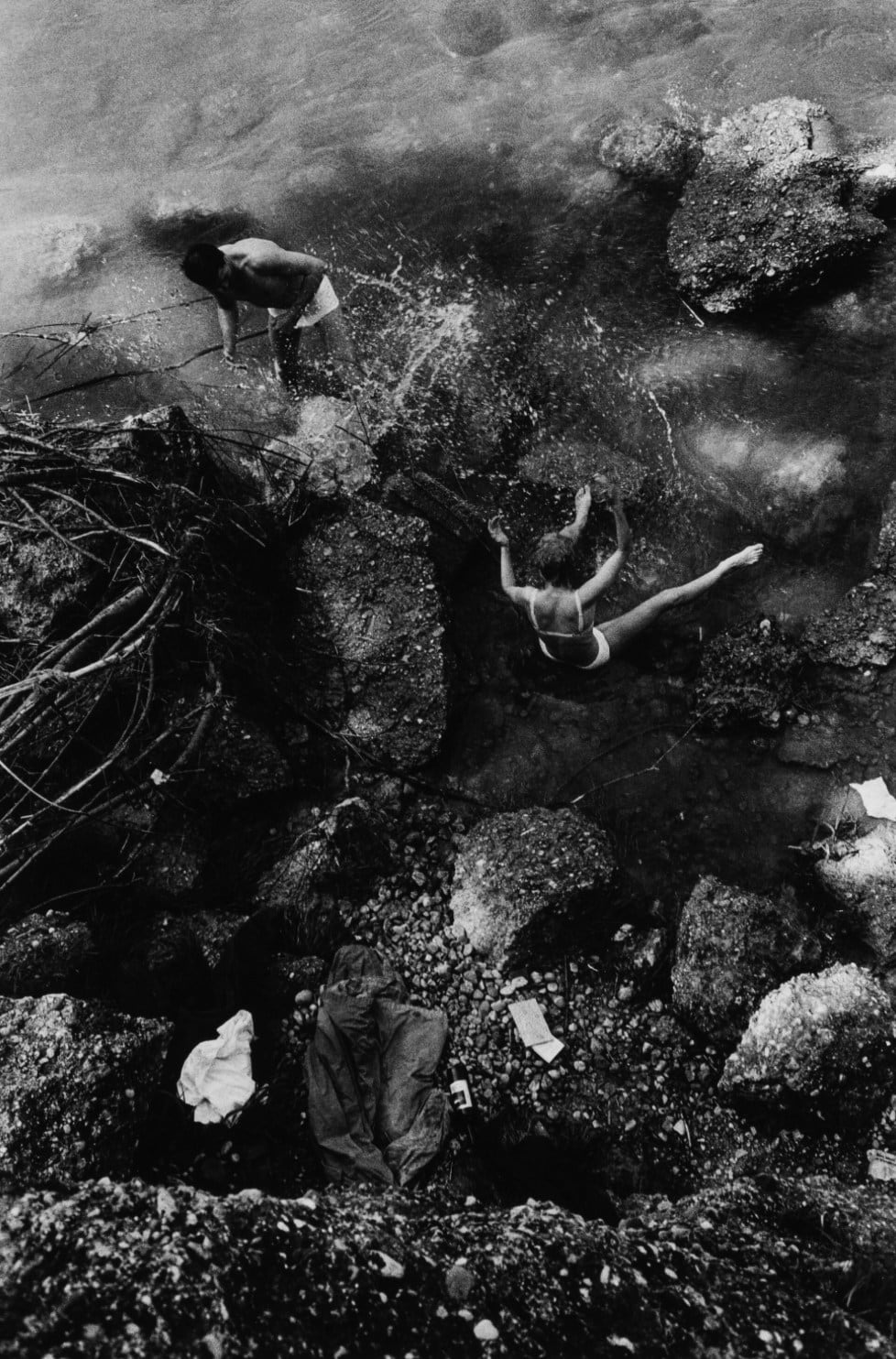 Will McBride, Victor and Tara in Stream Near Munich, 1962
