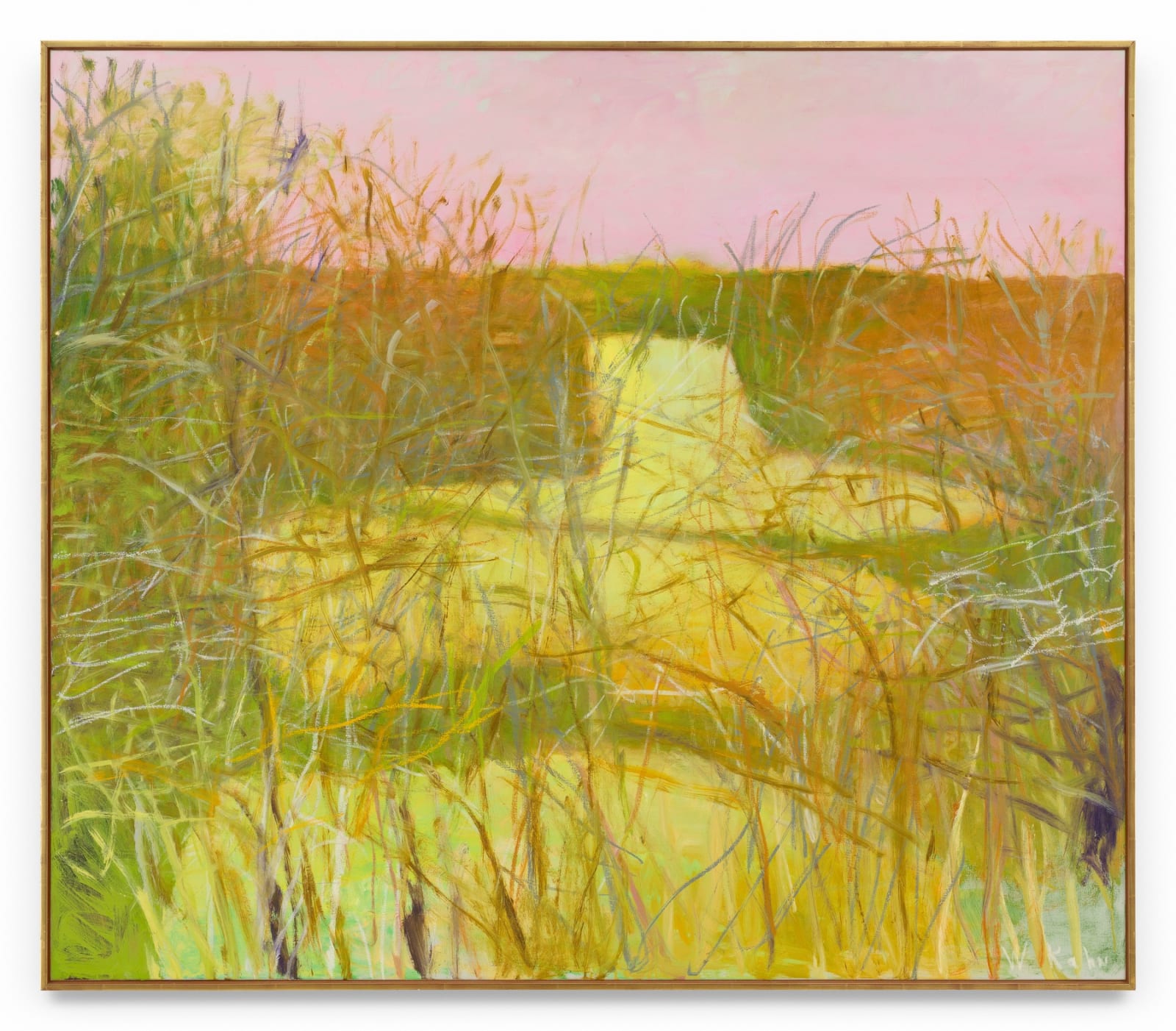 WOLF KAHN, Uphill Yellow Field, 2008